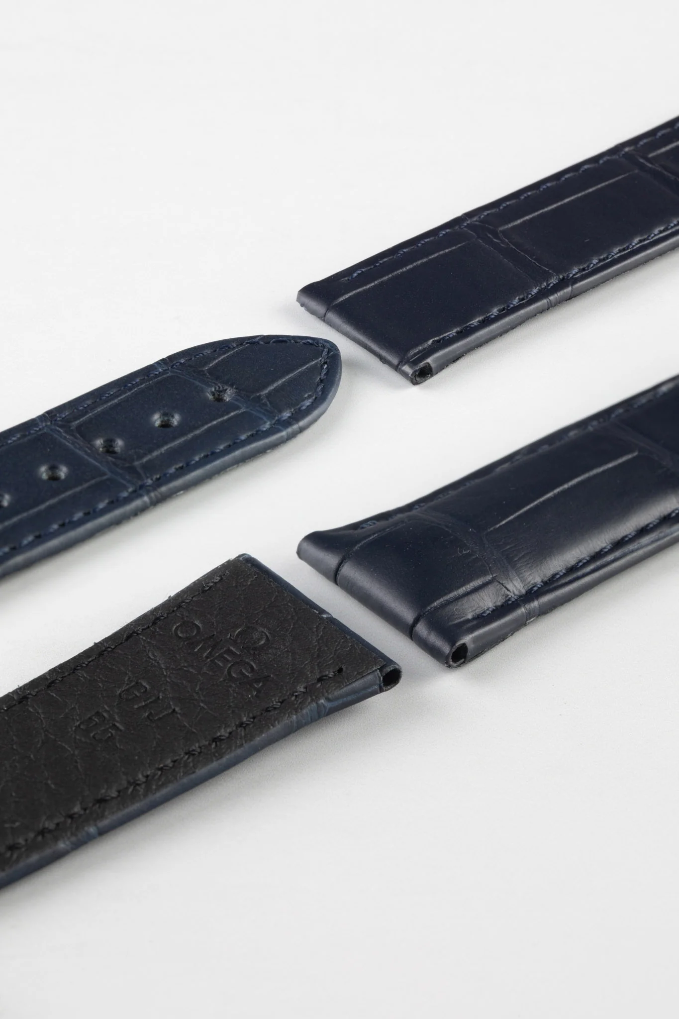OMEGA CUZ007465 Seamaster Aqua Terra 20mm Alligator Leather Deployment Strap - BLUE - Image 3