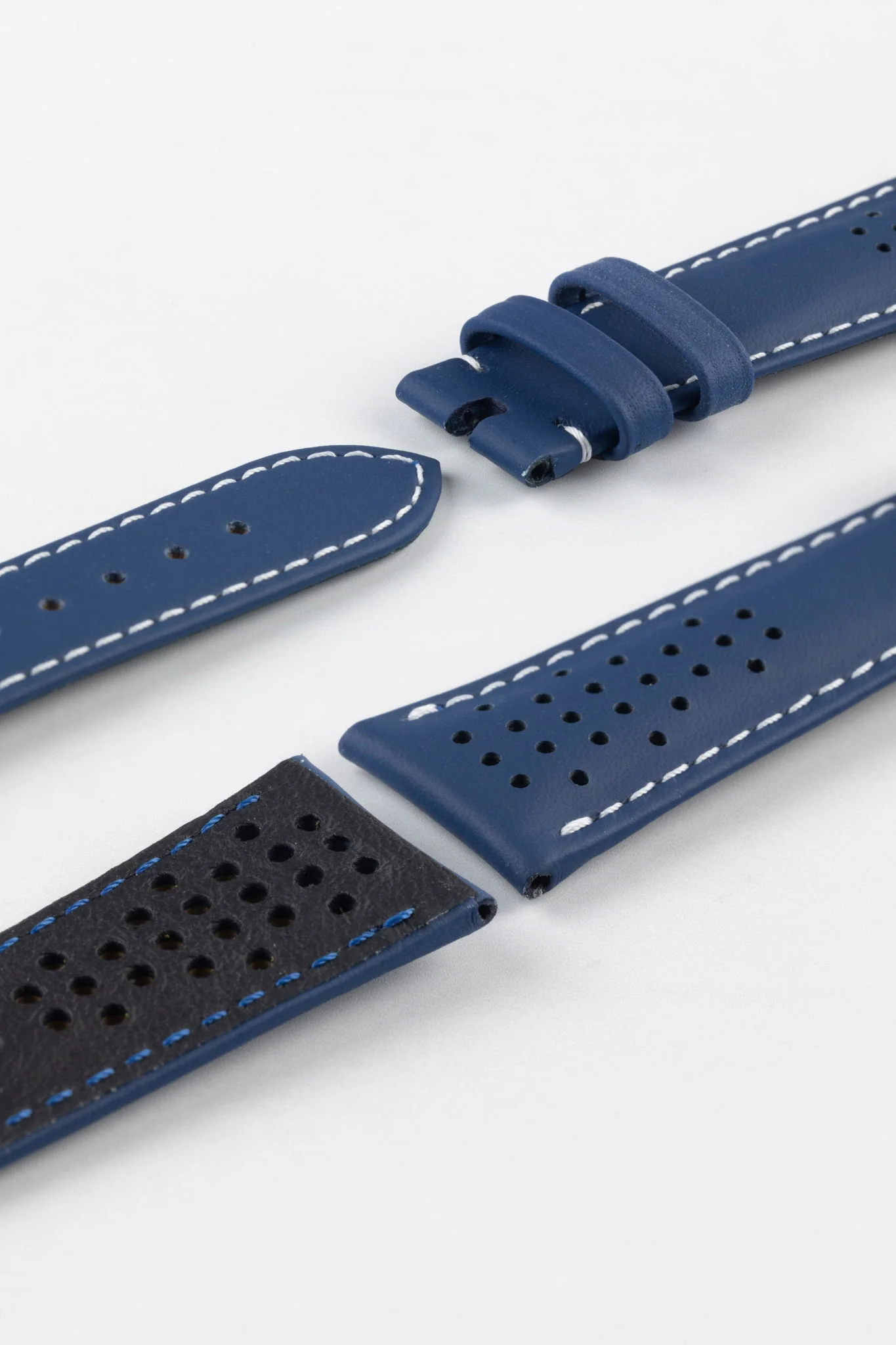 OMEGA CUZ010011 Seamaster Olympic 20mm Leather Watch Strap - BLUE - Image 3
