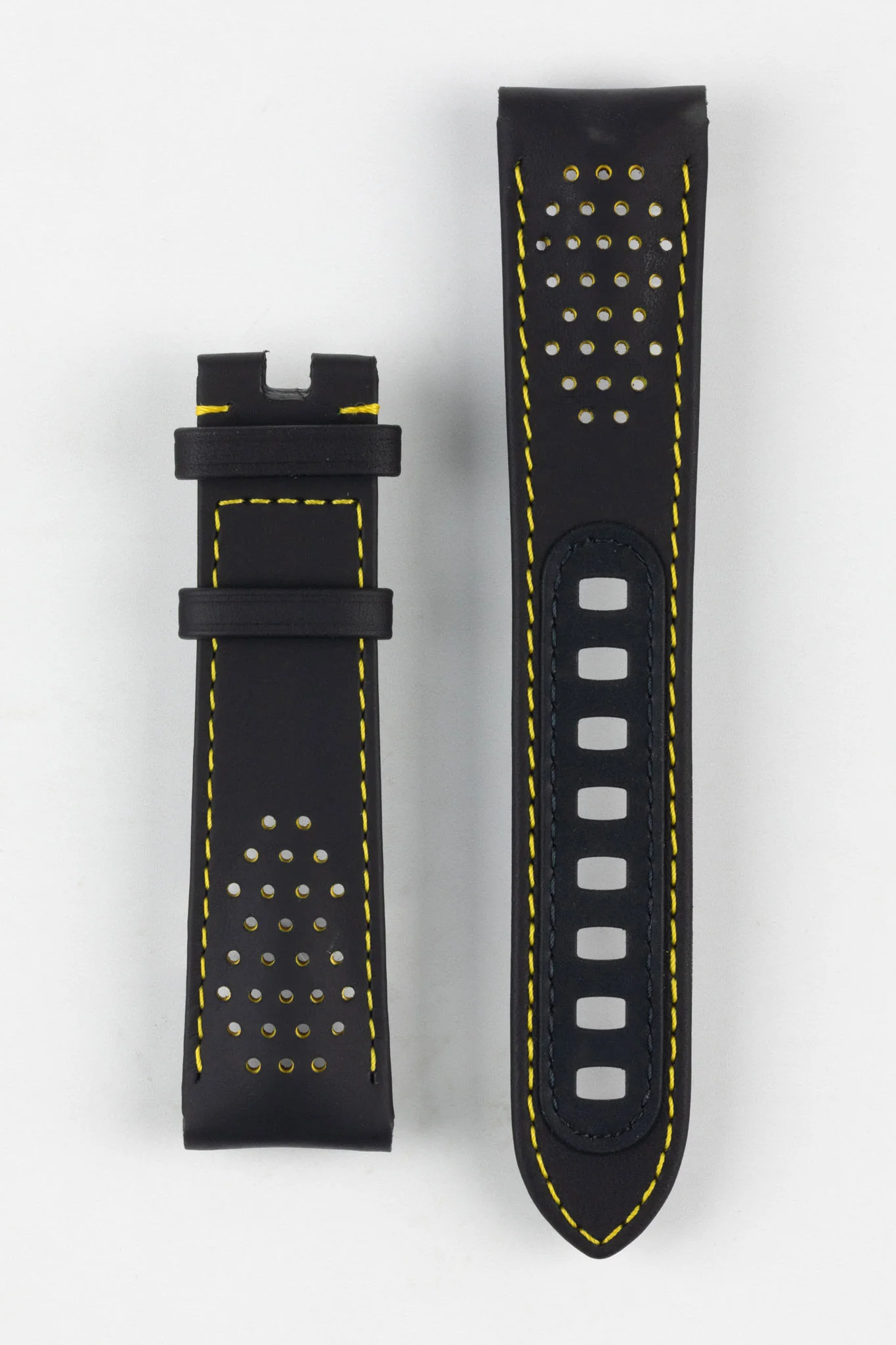 OMEGA CUZ010862 Speedmaster Apollo 8 Perforated Leather Watch Strap in BLACK & YELLOW - Image 4