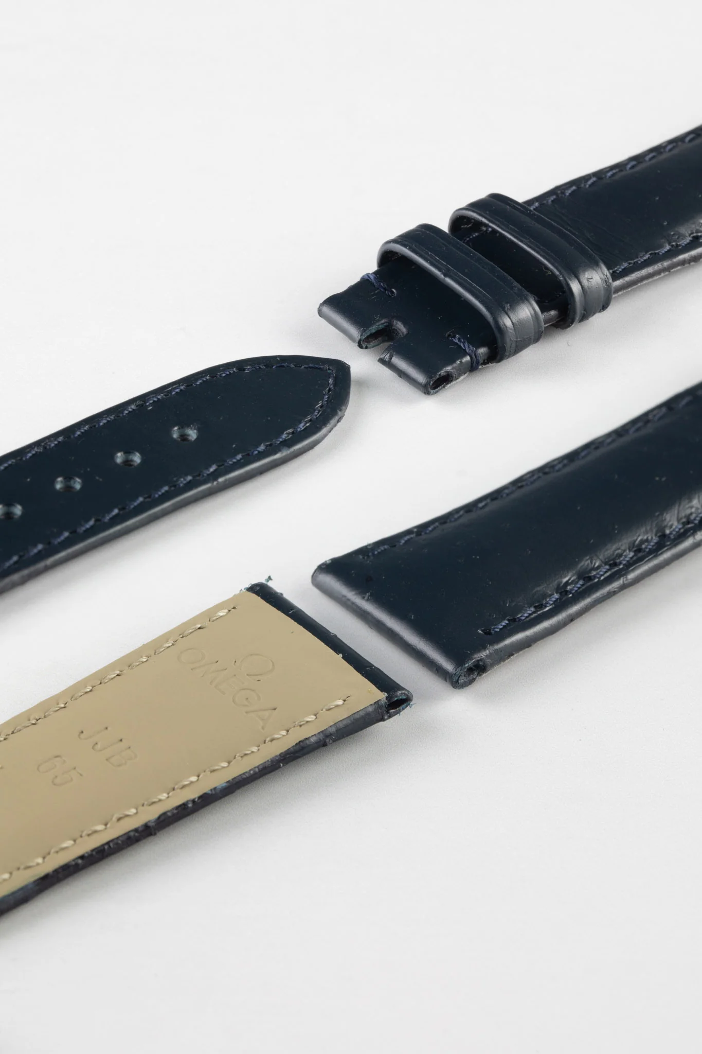 OMEGA CUZ010988 Seamaster Blue Sturgeon 19mm Leather Strap - BLUE - Image 4