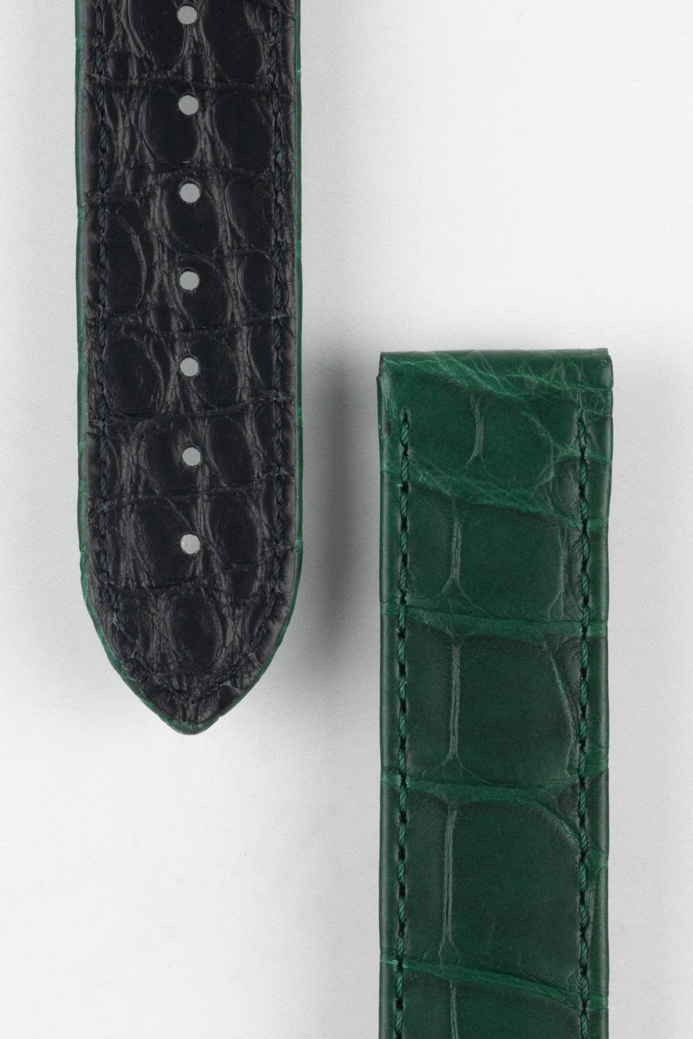 OMEGA CUZ013007 Speedmaster Moonphase 21mm Genuine Alligator Deployment Watch Strap in GREEN - Image 2
