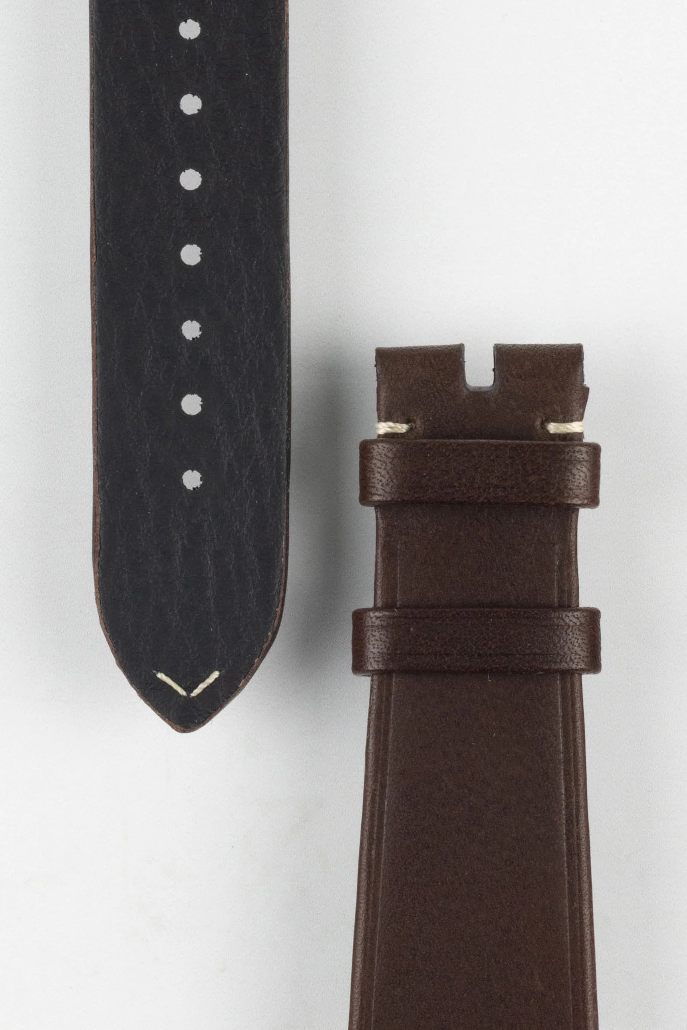 OMEGA CUZ014660 Vintage Style 21mm Leather Watch Strap in DARK BROWN - Image 2