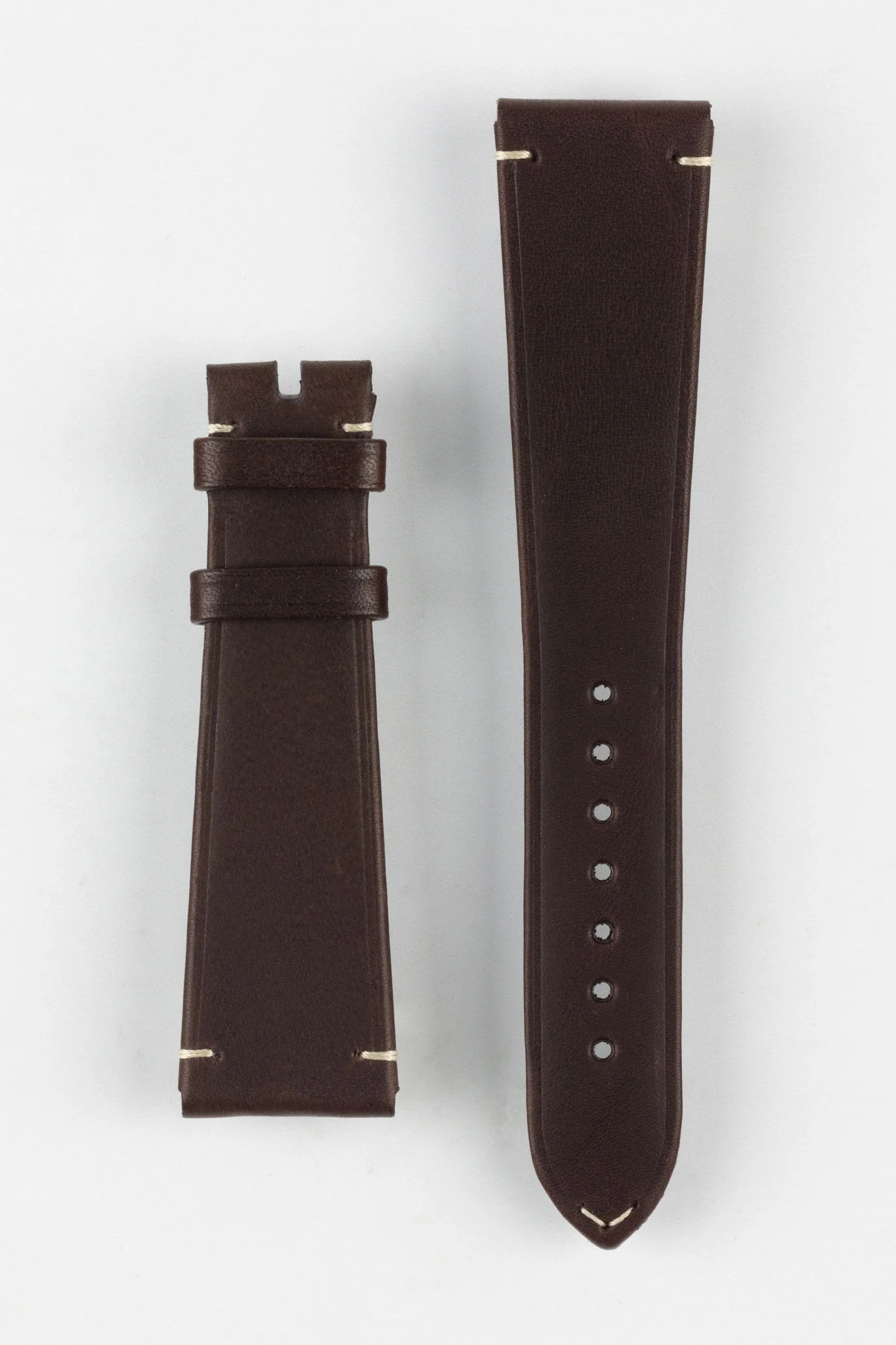 OMEGA CUZ014660 Vintage Style 21mm Leather Watch Strap in DARK BROWN - Image 4