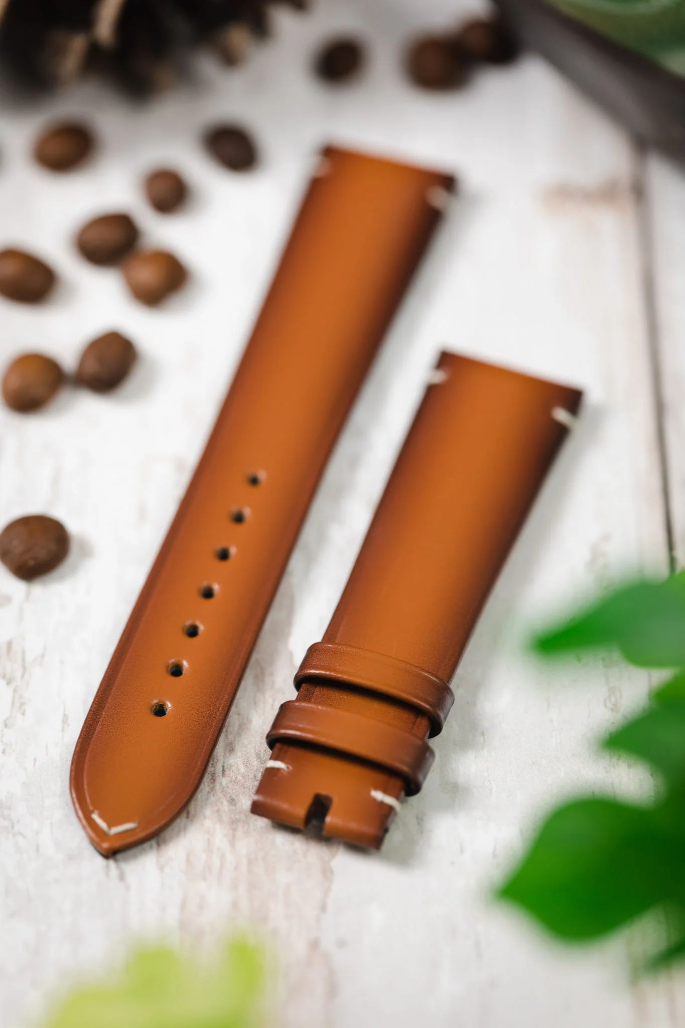 OMEGA CUZ015426 Speedmaster 57 Vintage Style 20mm Leather Watch Strap - BROWN - Image 2