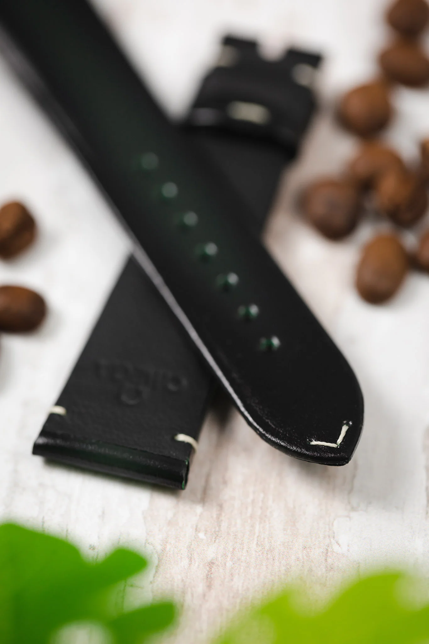 OMEGA CUZ015669 Speedmaster 57 Vintage Style 20mm Leather Watch Strap - DARK GREEN - Image 6