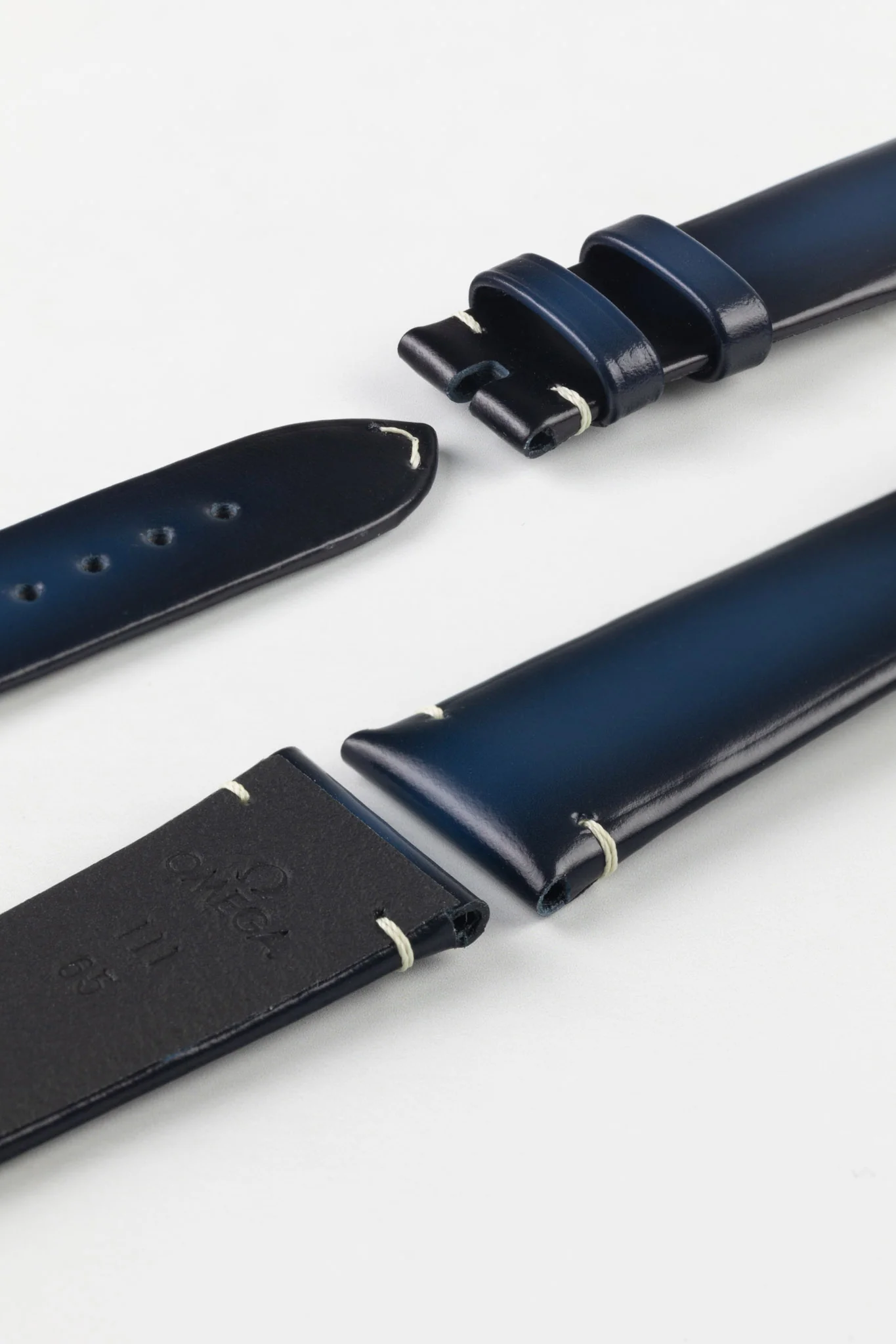 OMEGA CUZ015962 Speedmaster 57 Vintage Style 20mm Leather Watch Strap - BLUE - Image 5
