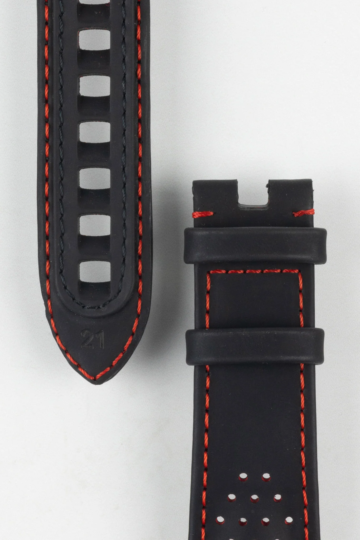 OMEGA CVZ013918 Speedmaster Alinghi Watch Strap in BLACK with Red Stitch - Image 2