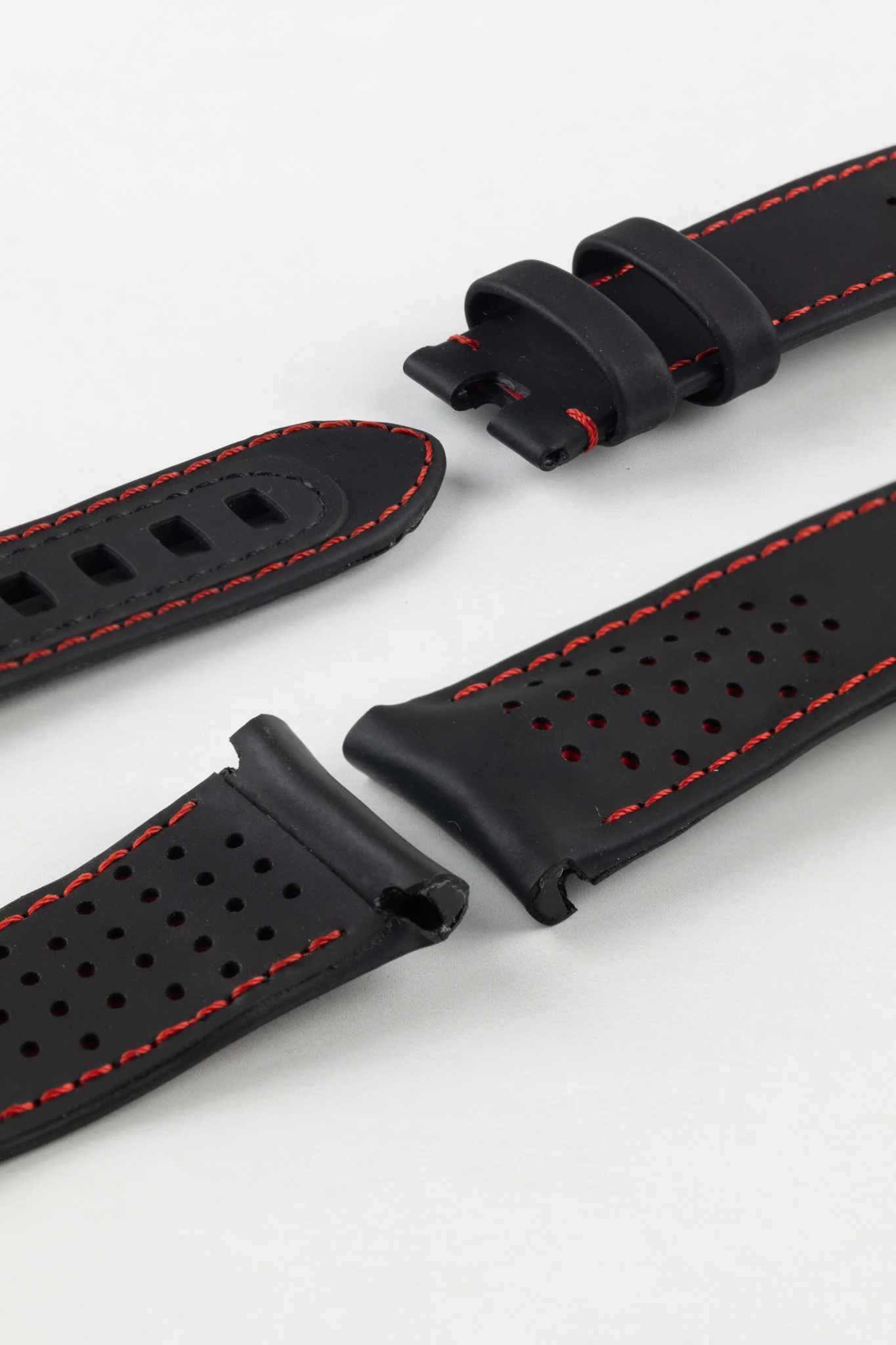 OMEGA CVZ013918 Speedmaster Alinghi Watch Strap in BLACK with Red Stitch - Image 3