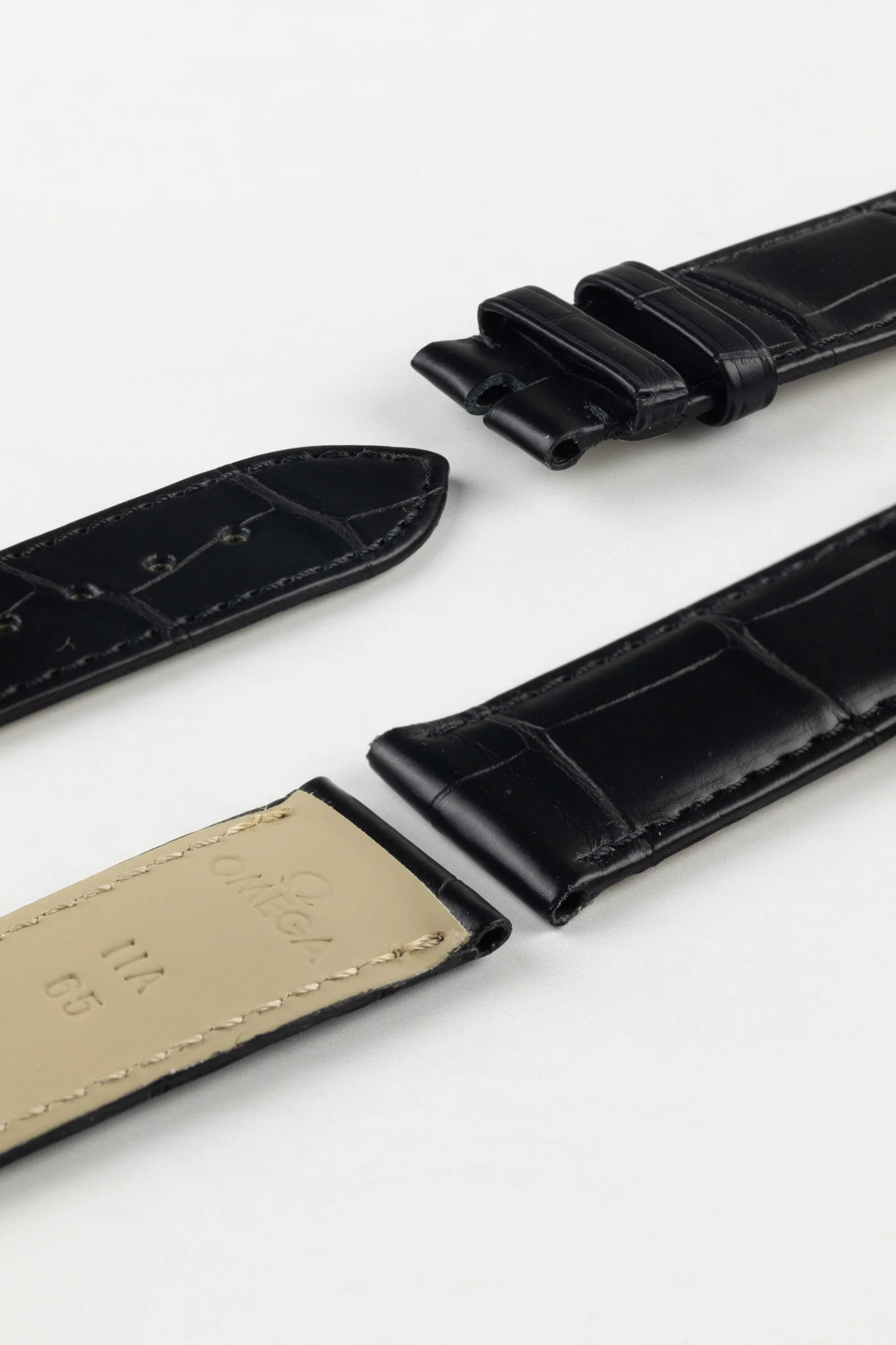 OMEGA Genuine Alligator 20mm Watch Strap in BLACK – 98000413 - Image 3
