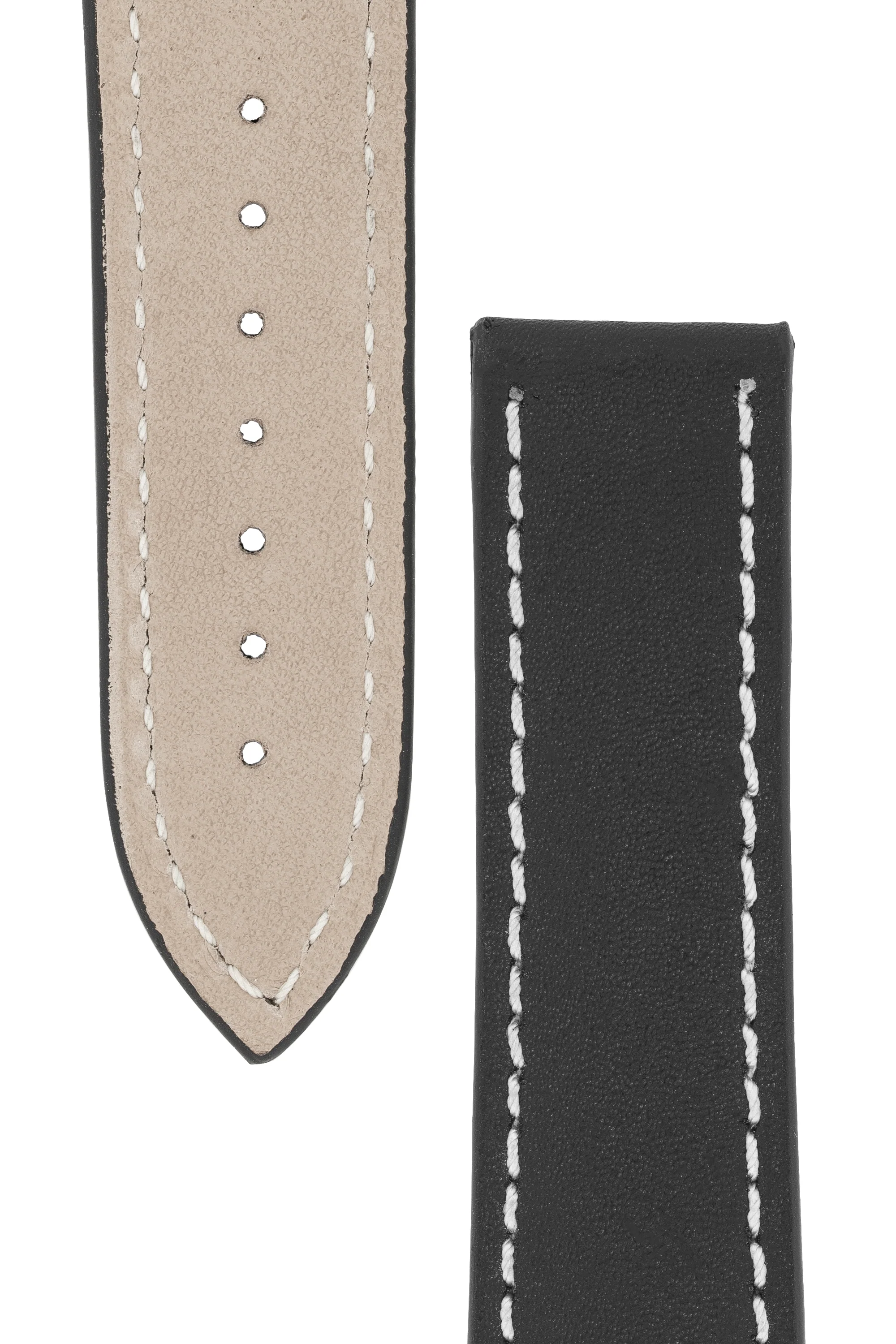 Omega-Style Calf Deployment Watch Strap in BLACK - Image 3