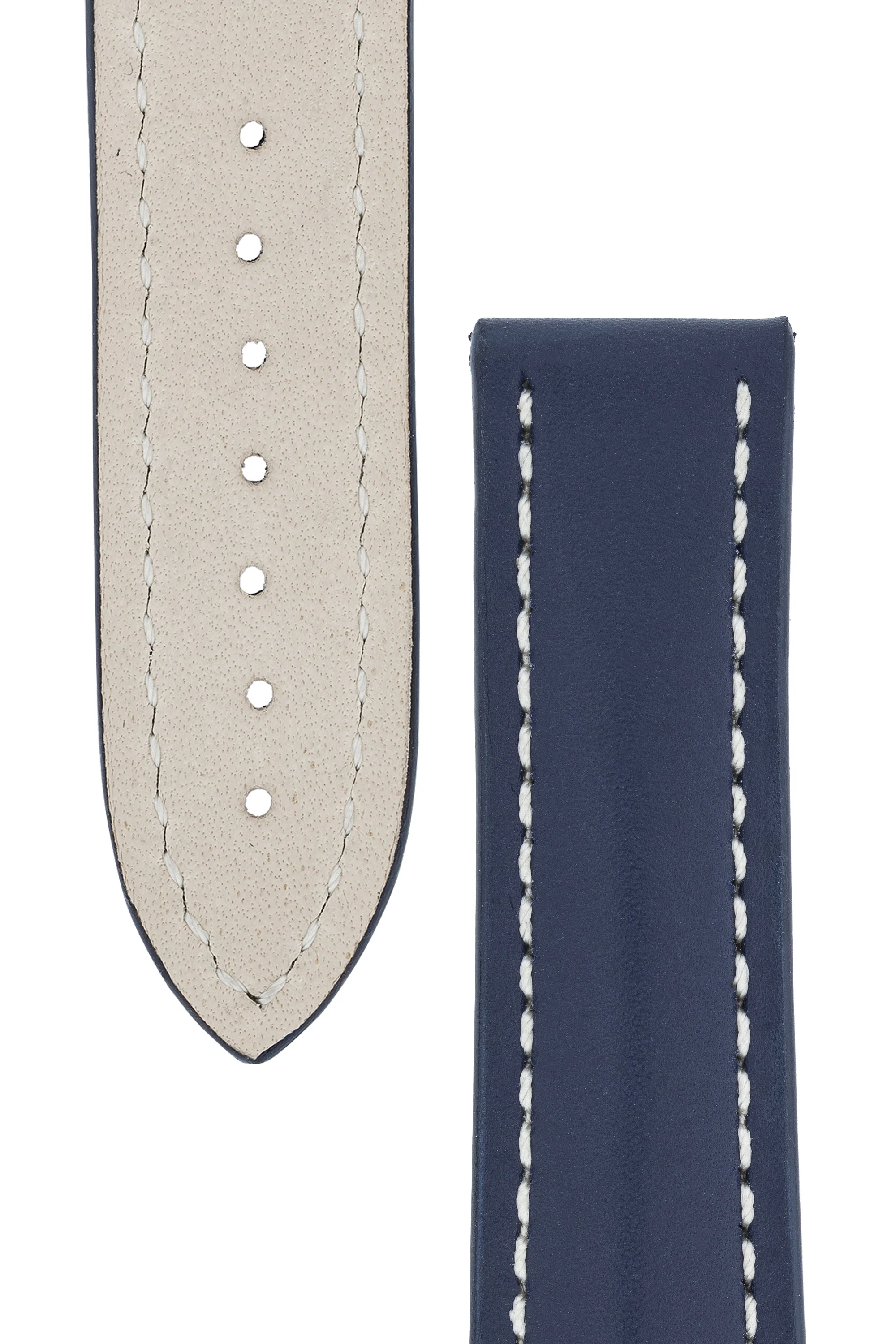 Omega-Style Calf Deployment Watch Strap in BLUE - Image 3