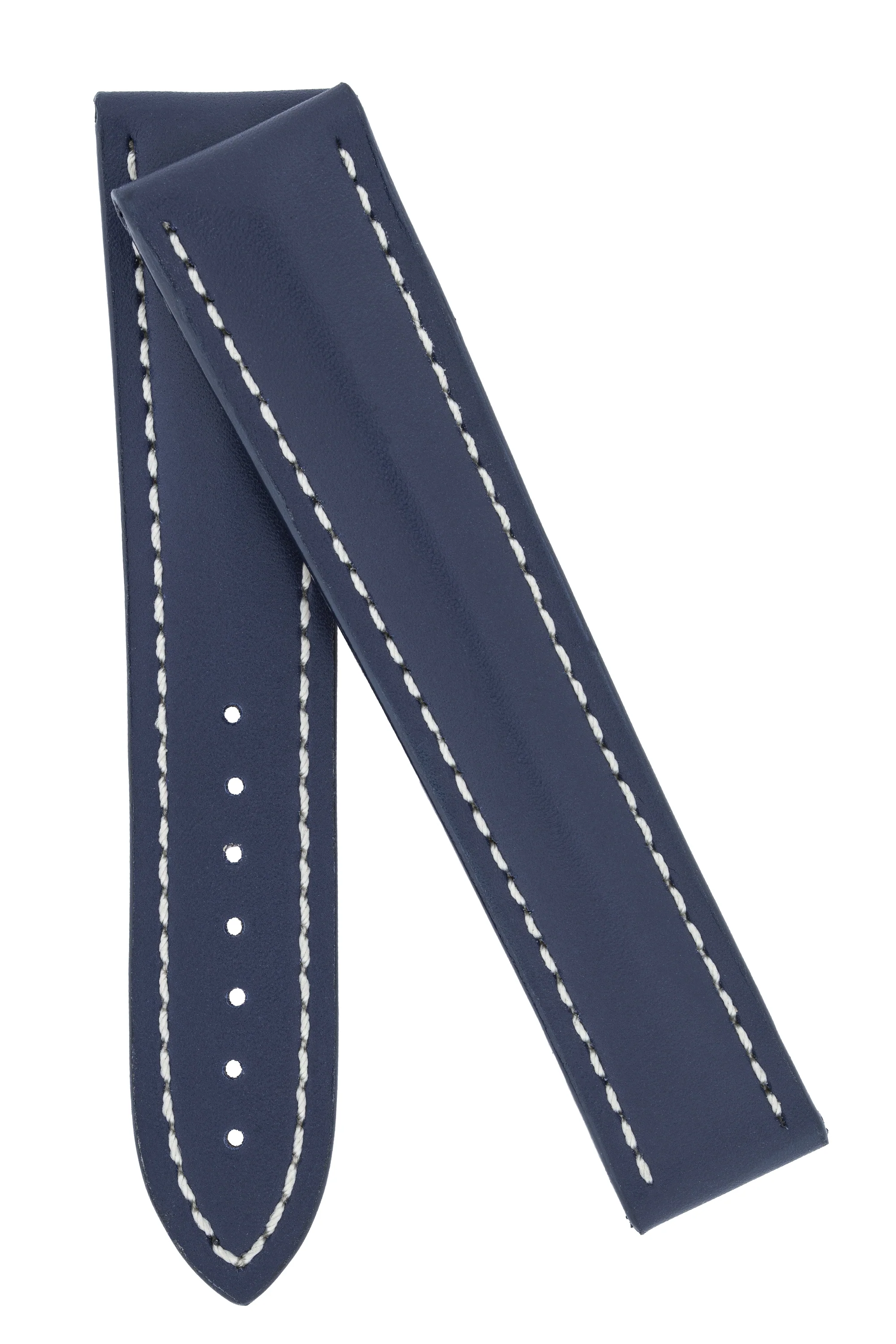 Omega-Style Calf Deployment Watch Strap in BLUE - Image 4