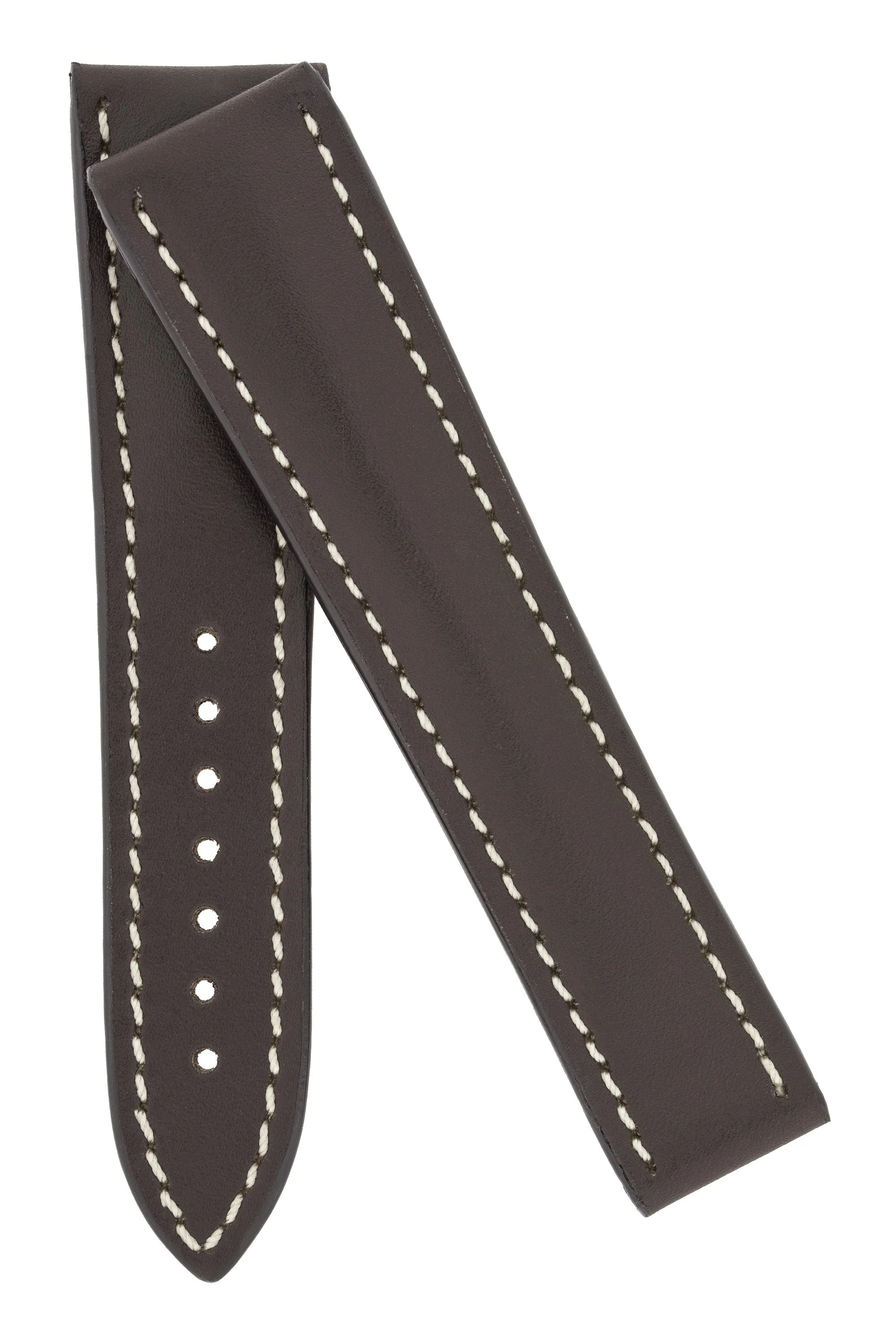 Omega-Style Calf Deployment Watch Strap in BROWN - Image 4