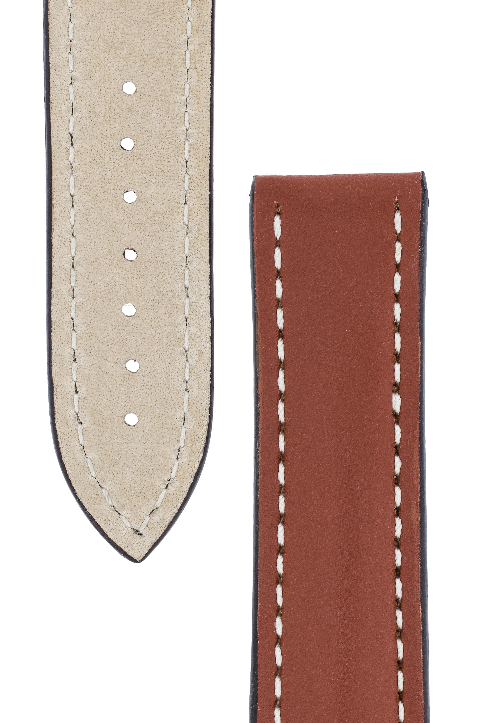 Omega-Style Calf Deployment Watch Strap in GOLD BROWN - Image 3