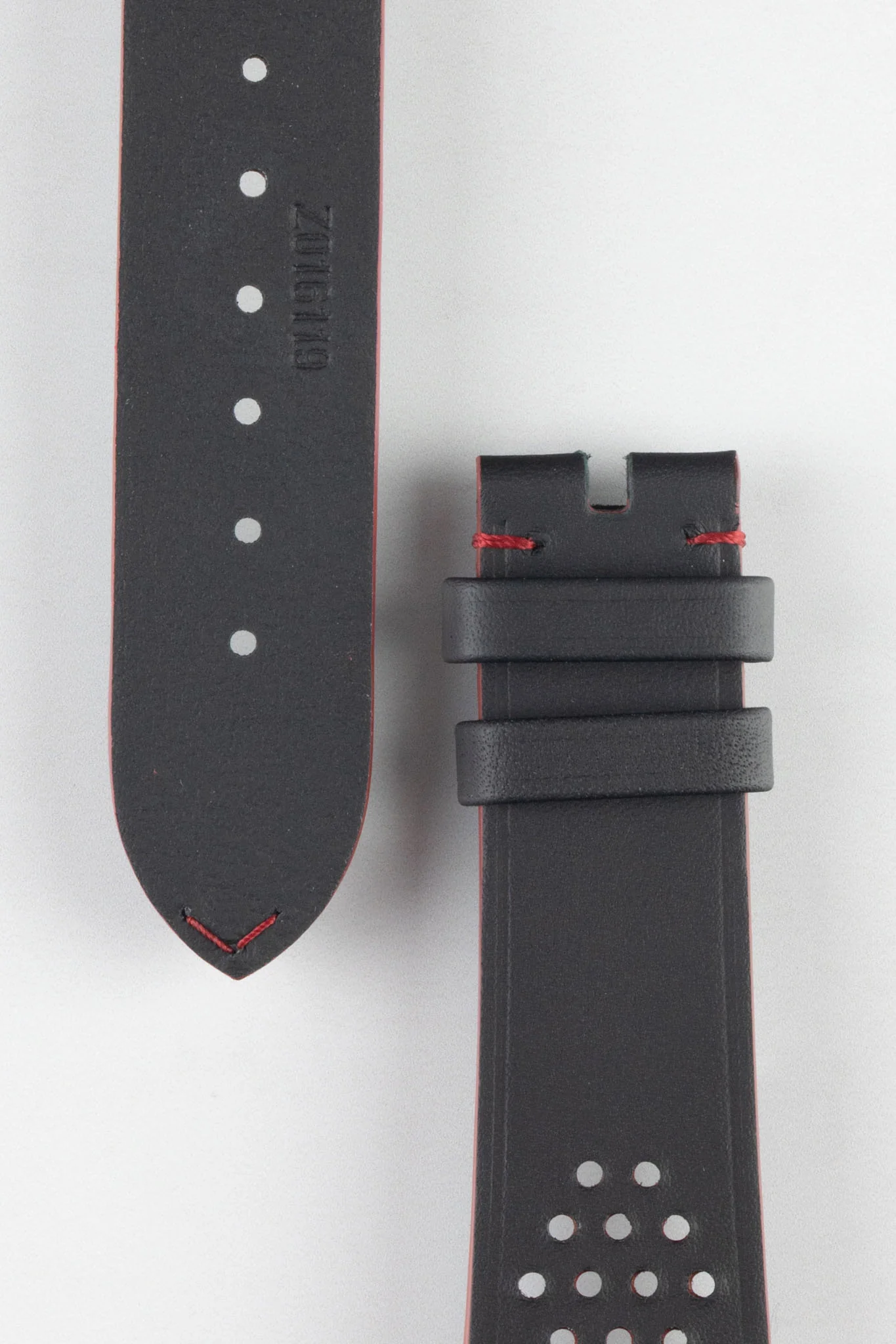 OMEGA Z016119 Speedmaster Chronoscope 21mm Performance Leather Strap - BLACK/RED - Image 3