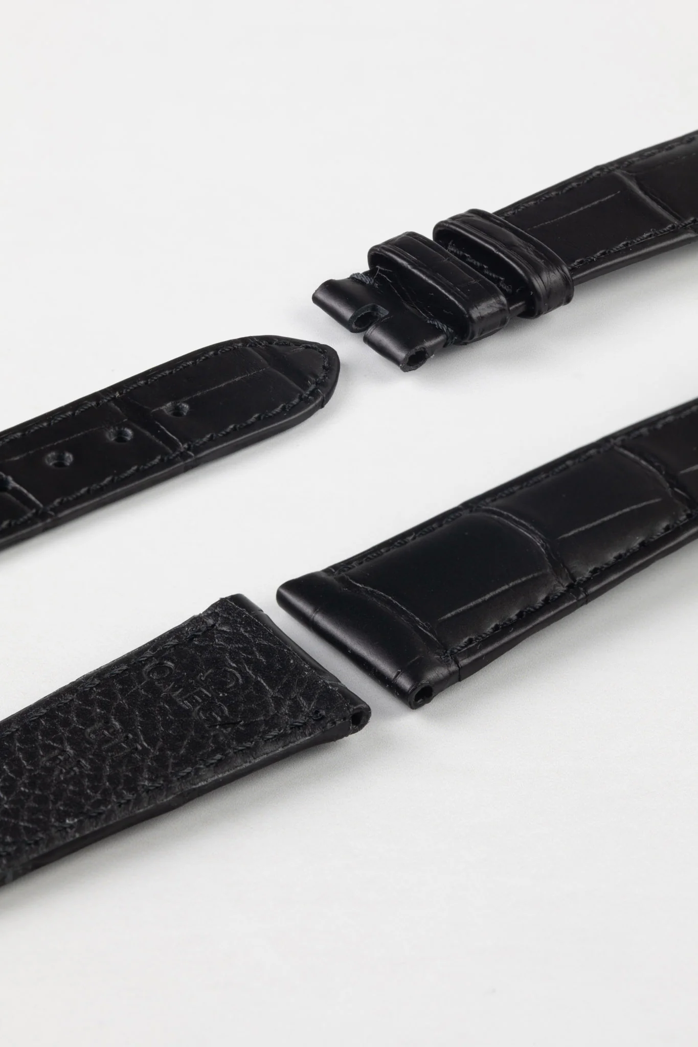 OMEGA Z016215 Genuine Alligator Low Profile 19mm Strap - BLACK - Image 5