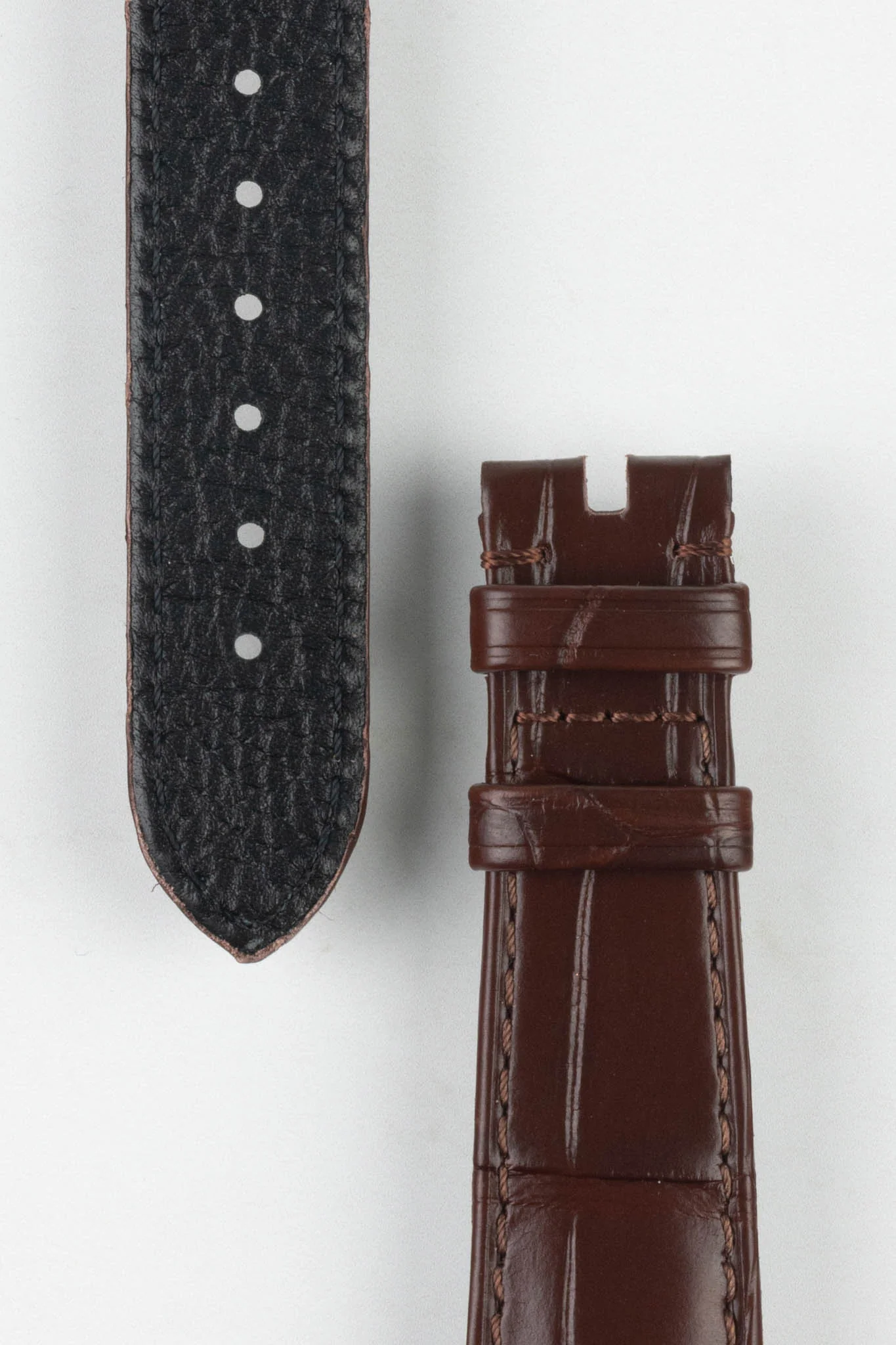OMEGA Z016842 Genuine Alligator Low Profile 19mm Strap - BROWN - Image 3