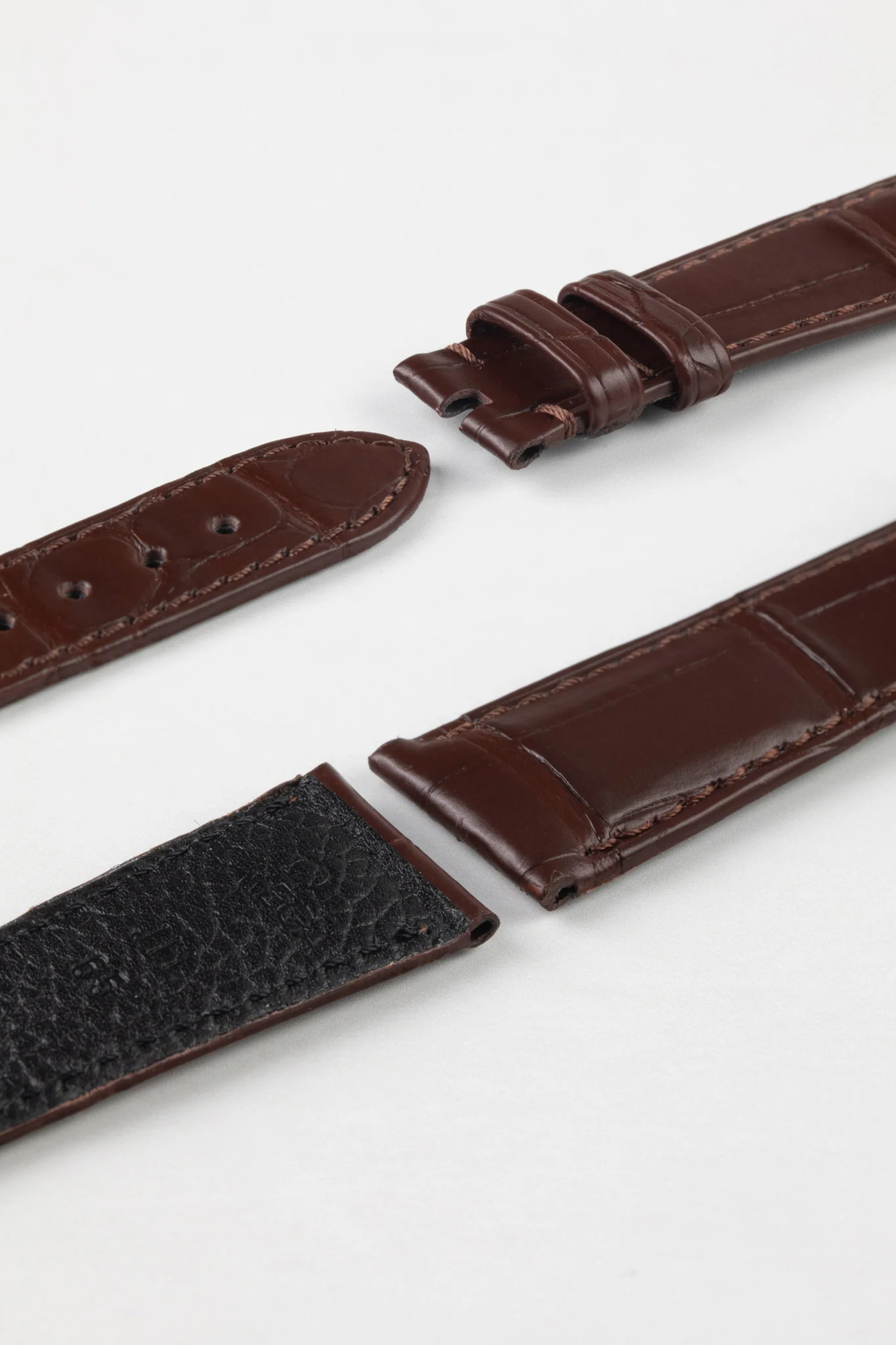 OMEGA Z016842 Genuine Alligator Low Profile 19mm Strap - BROWN - Image 5