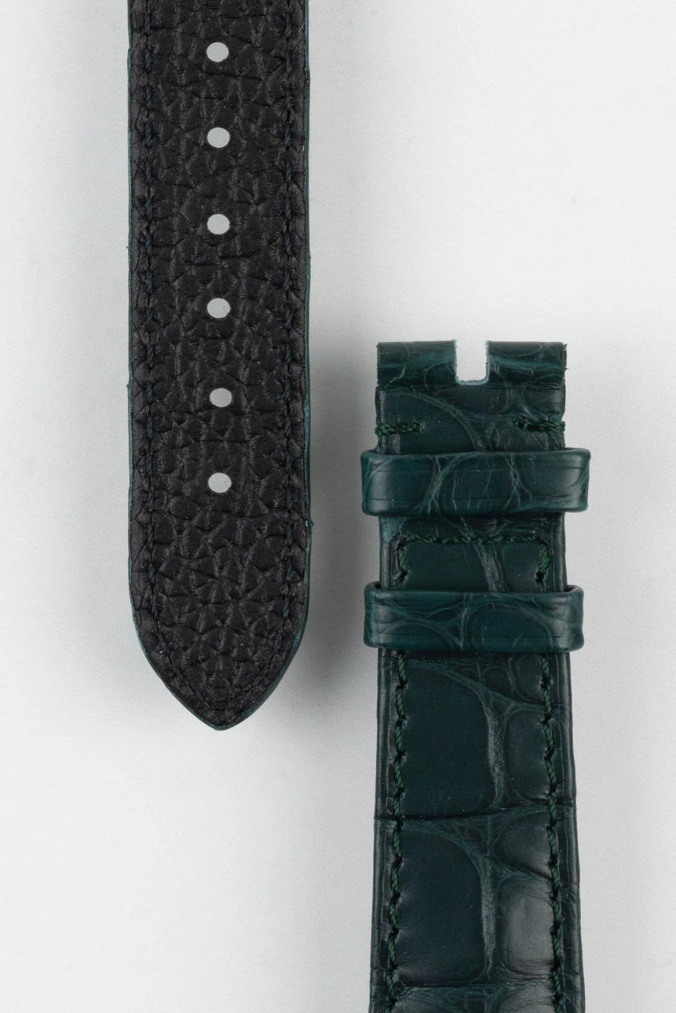 OMEGA Z016848 Genuine Alligator Low Profile 19mm Strap - GREEN - Image 3