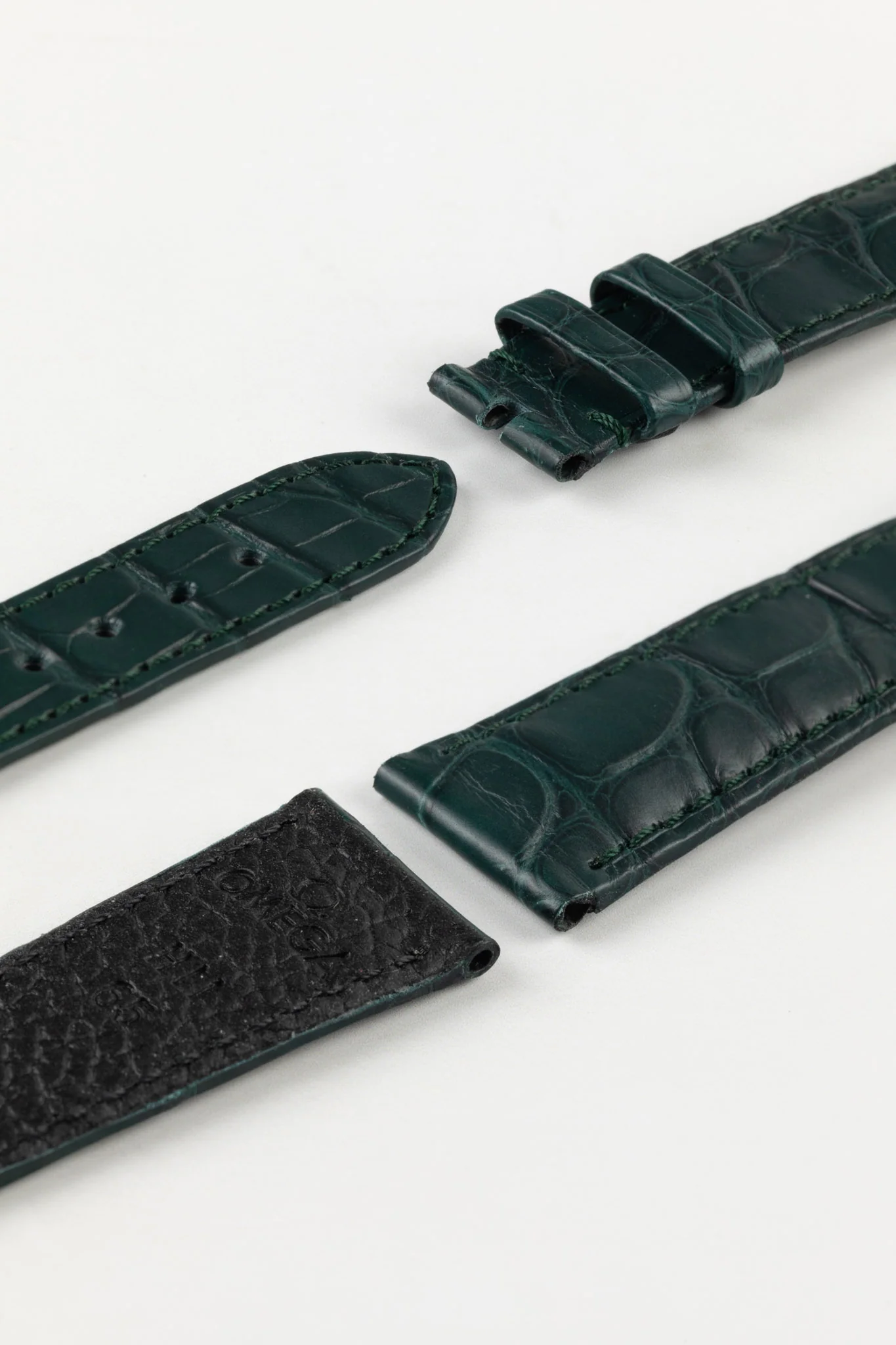 OMEGA Z016848 Genuine Alligator Low Profile 19mm Strap - GREEN - Image 5