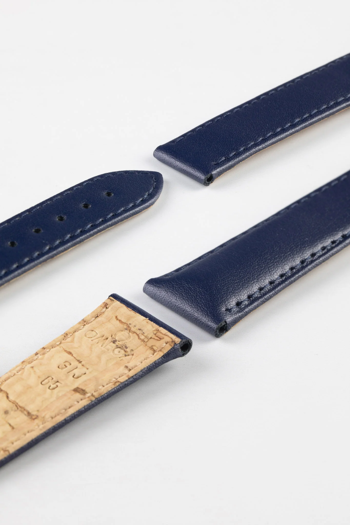 OMEGA Z017134 Vegan Faux-Leather Deployment Watch Strap in BLUE - Image 3
