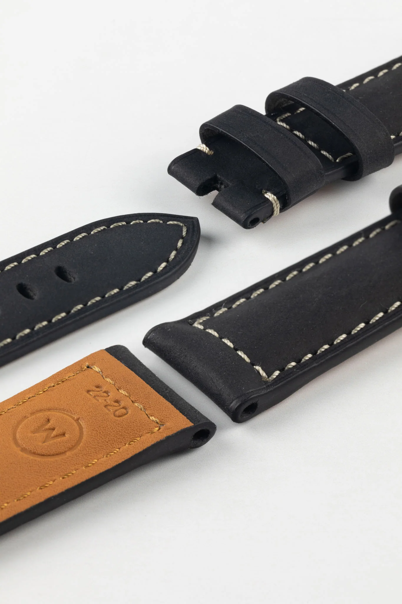Padded Crazy Horse Watch Strap in BLACK - Image 10