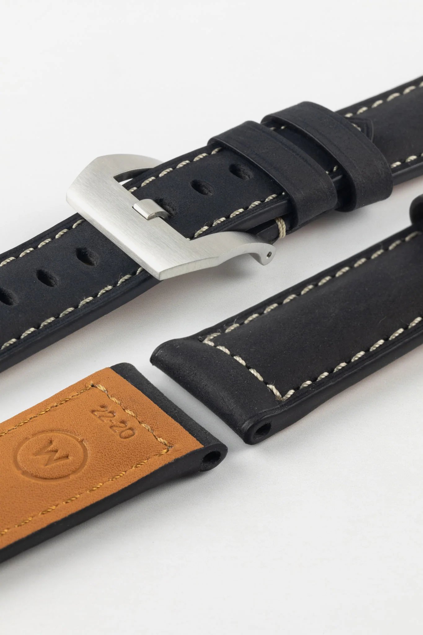 Padded Crazy Horse Watch Strap in BLACK - Image 12
