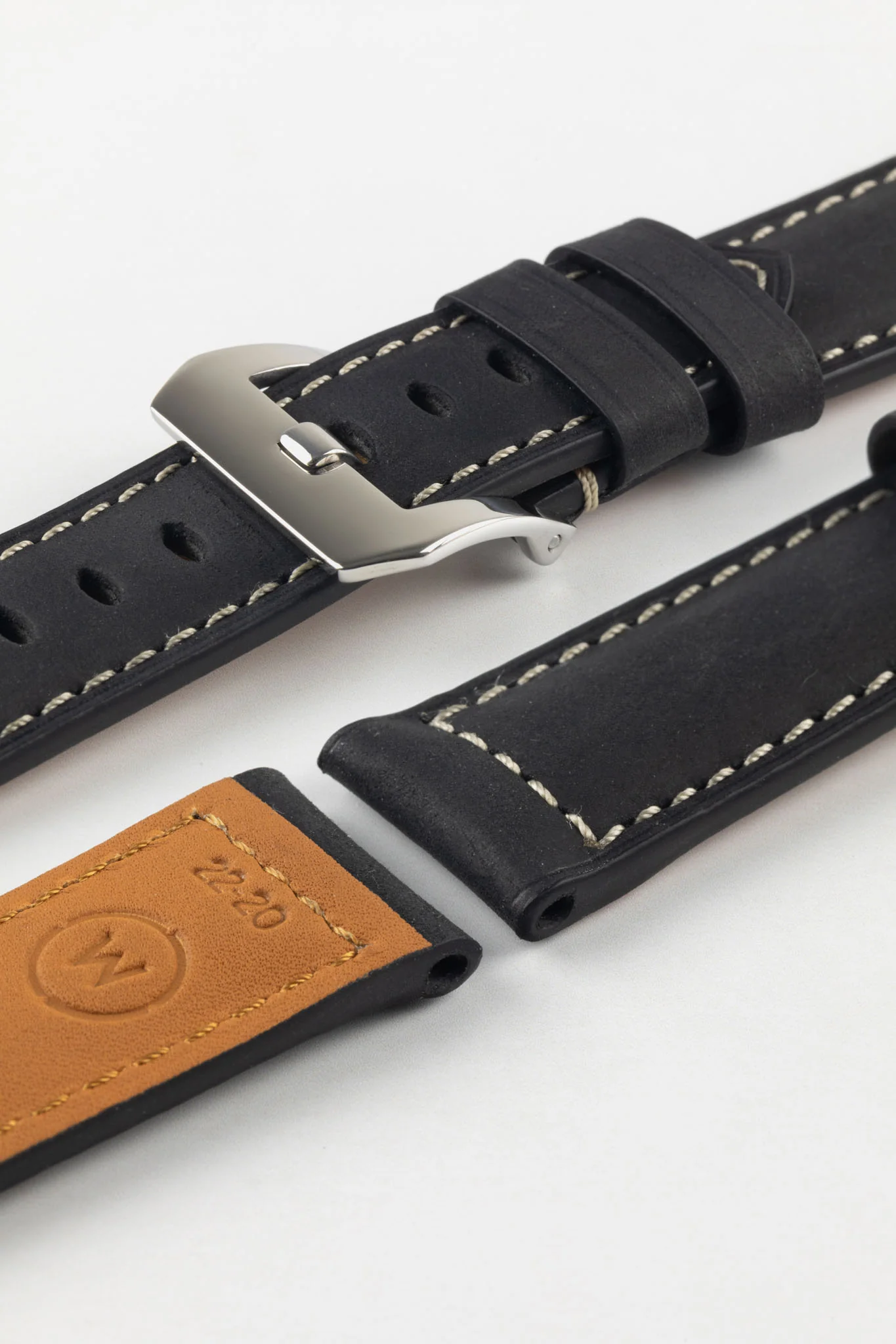Padded Crazy Horse Watch Strap in BLACK - Image 13