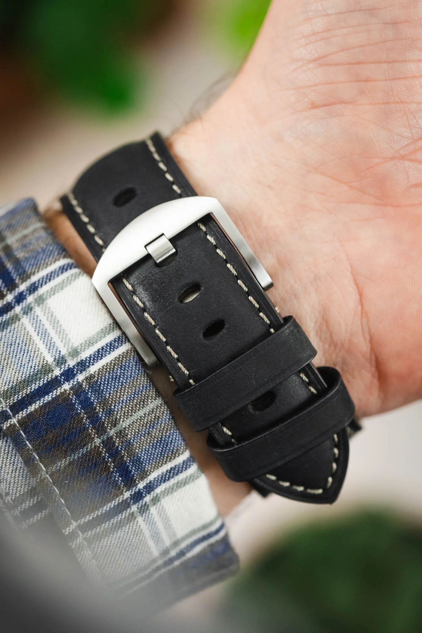Padded Crazy Horse Watch Strap in BLACK - Image 6