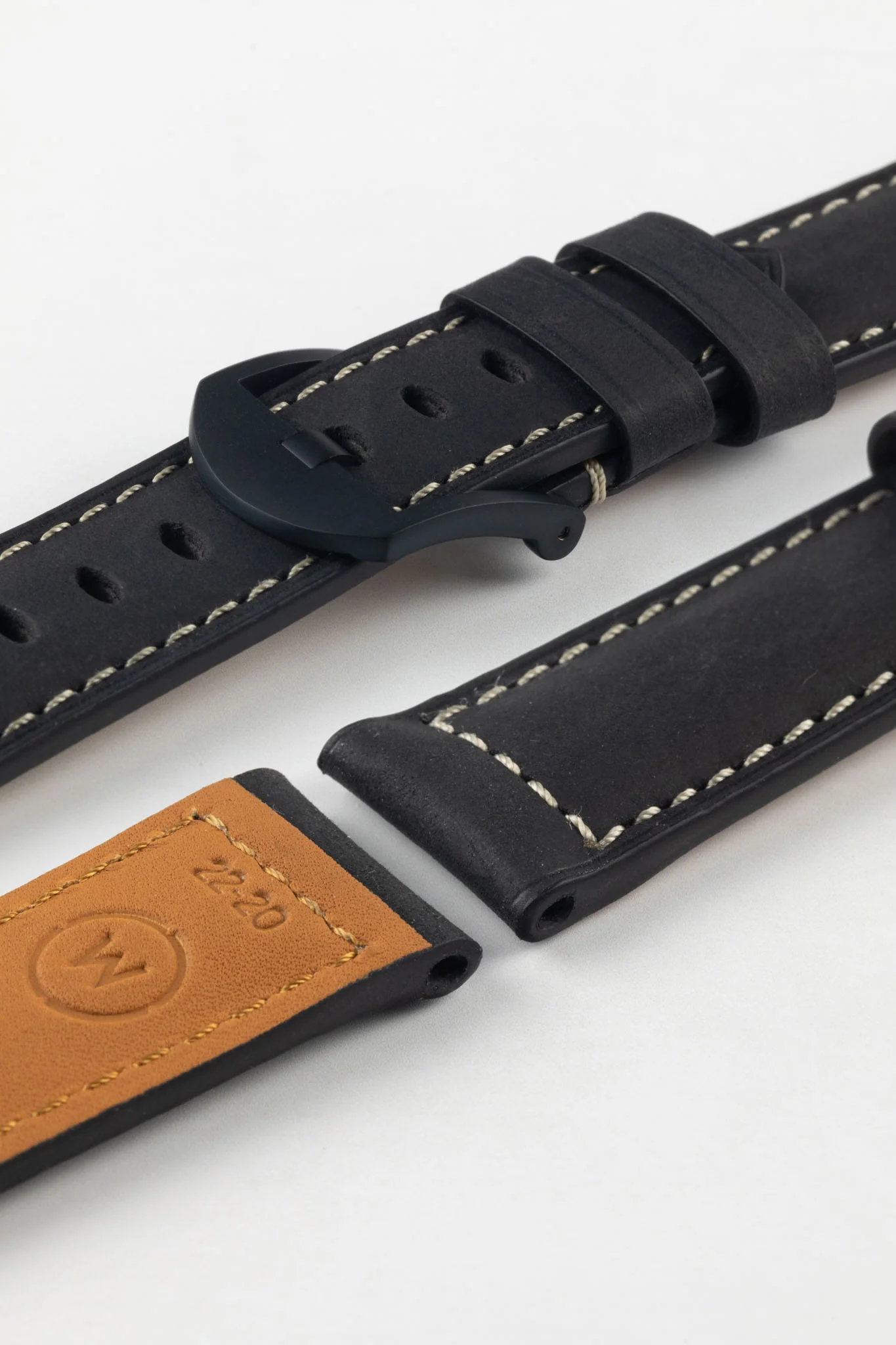 Padded Crazy Horse Watch Strap in BLACK - Image 7