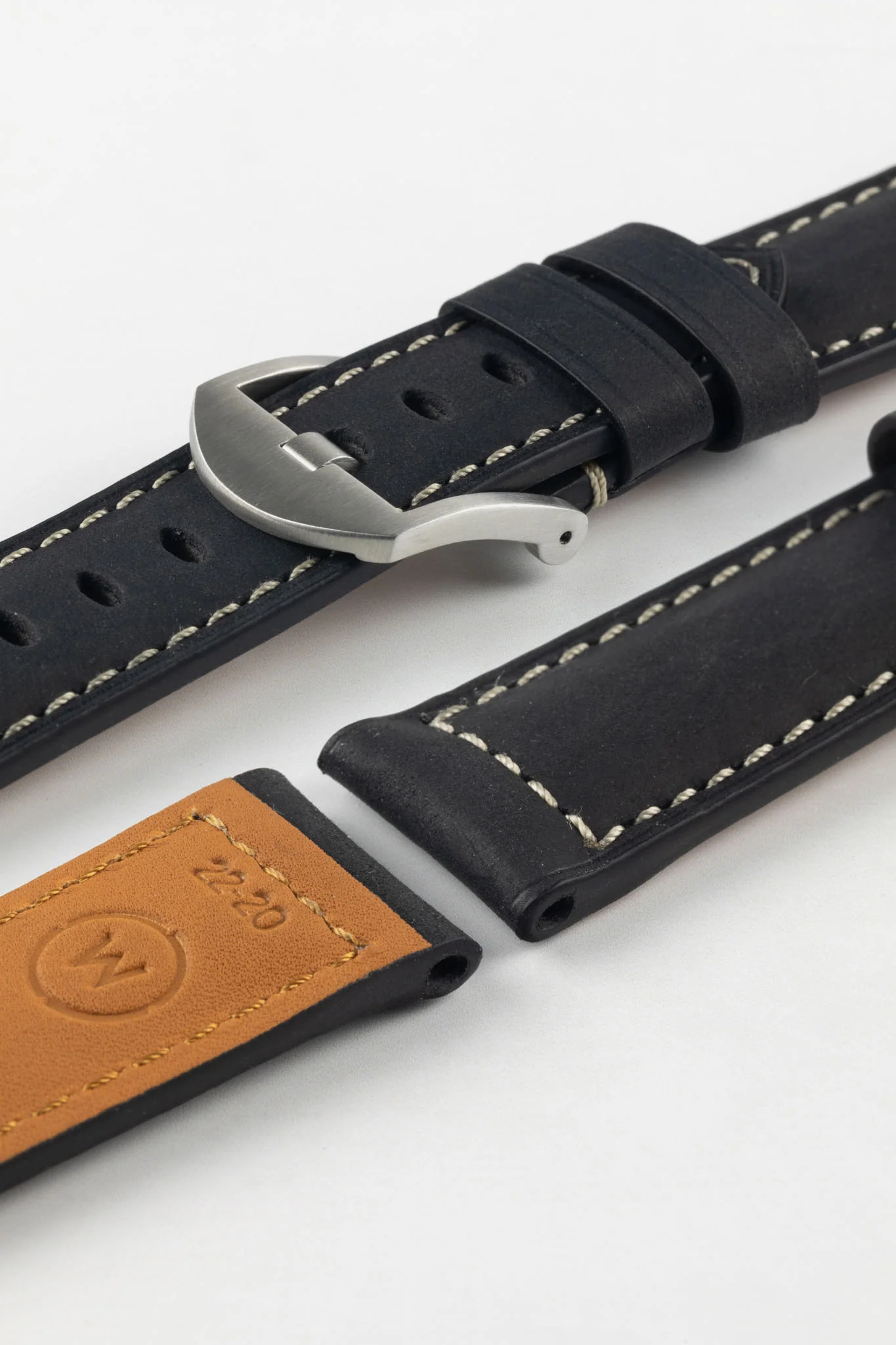 Padded Crazy Horse Watch Strap in BLACK - Image 8