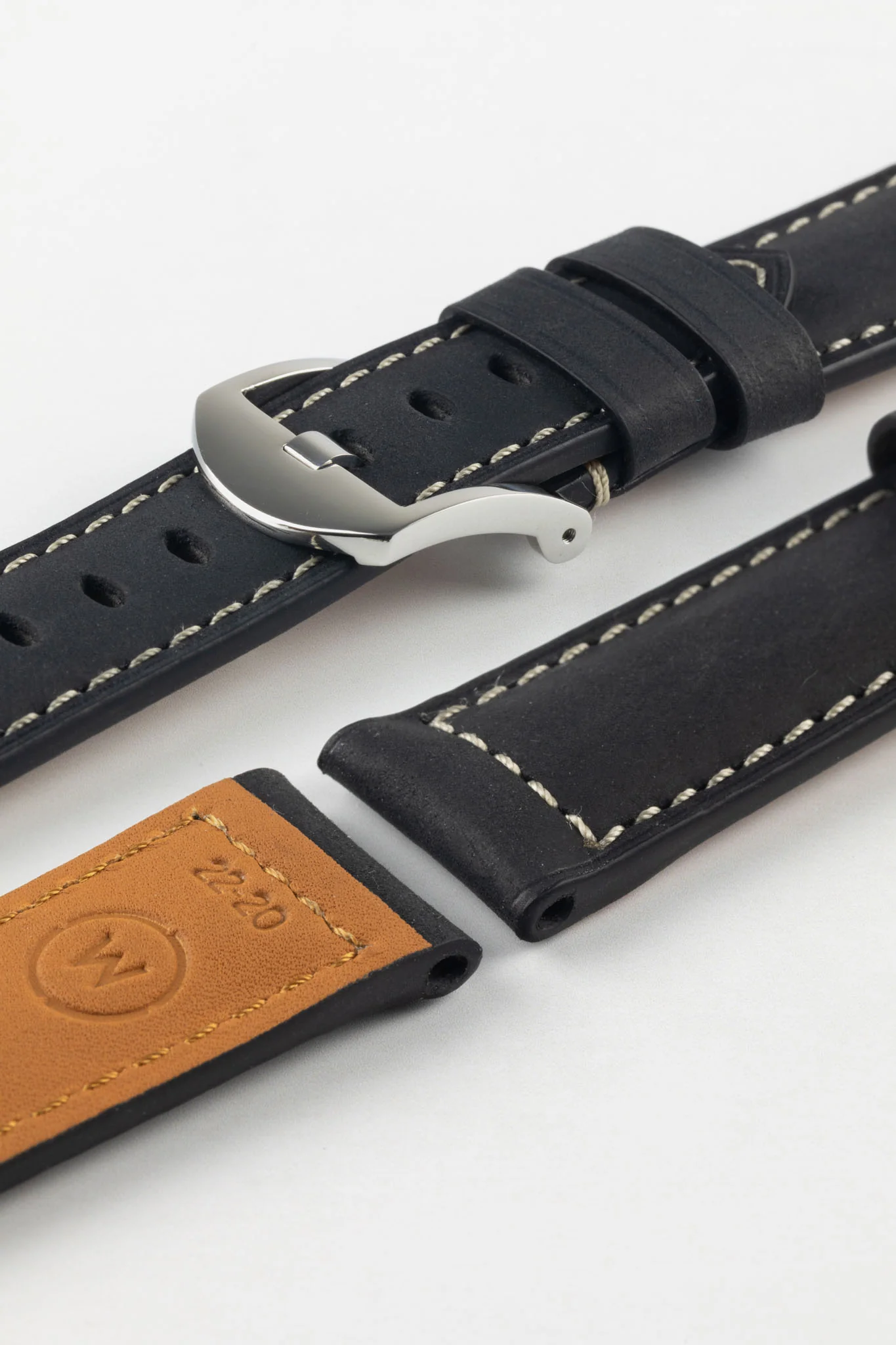 Padded Crazy Horse Watch Strap in BLACK - Image 9