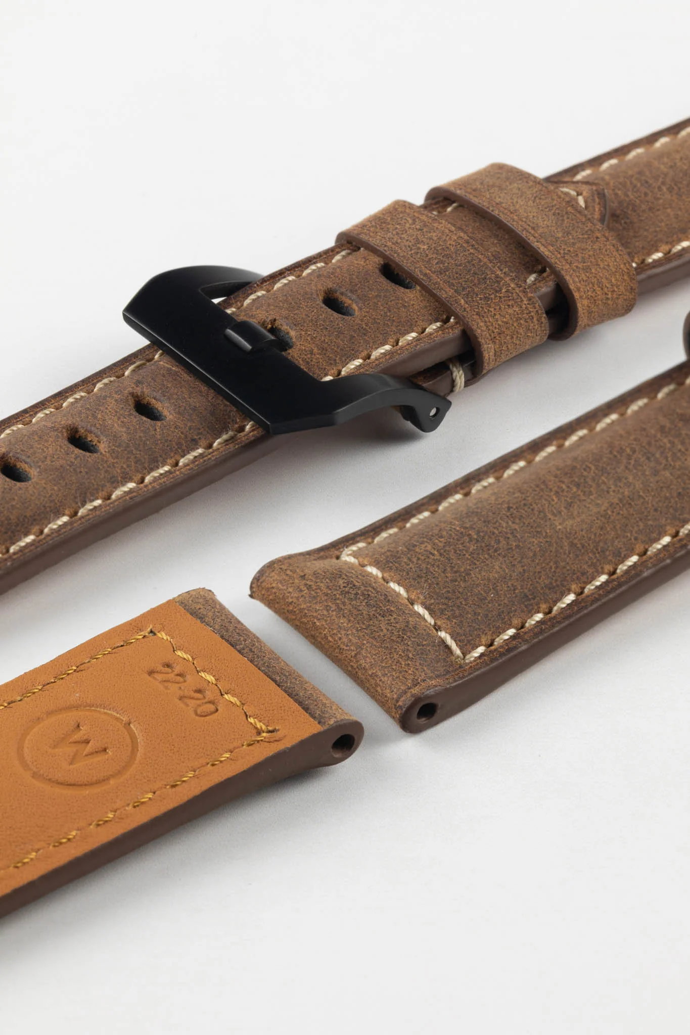 Padded Crazy Horse Watch Strap in BROWN - Image 11