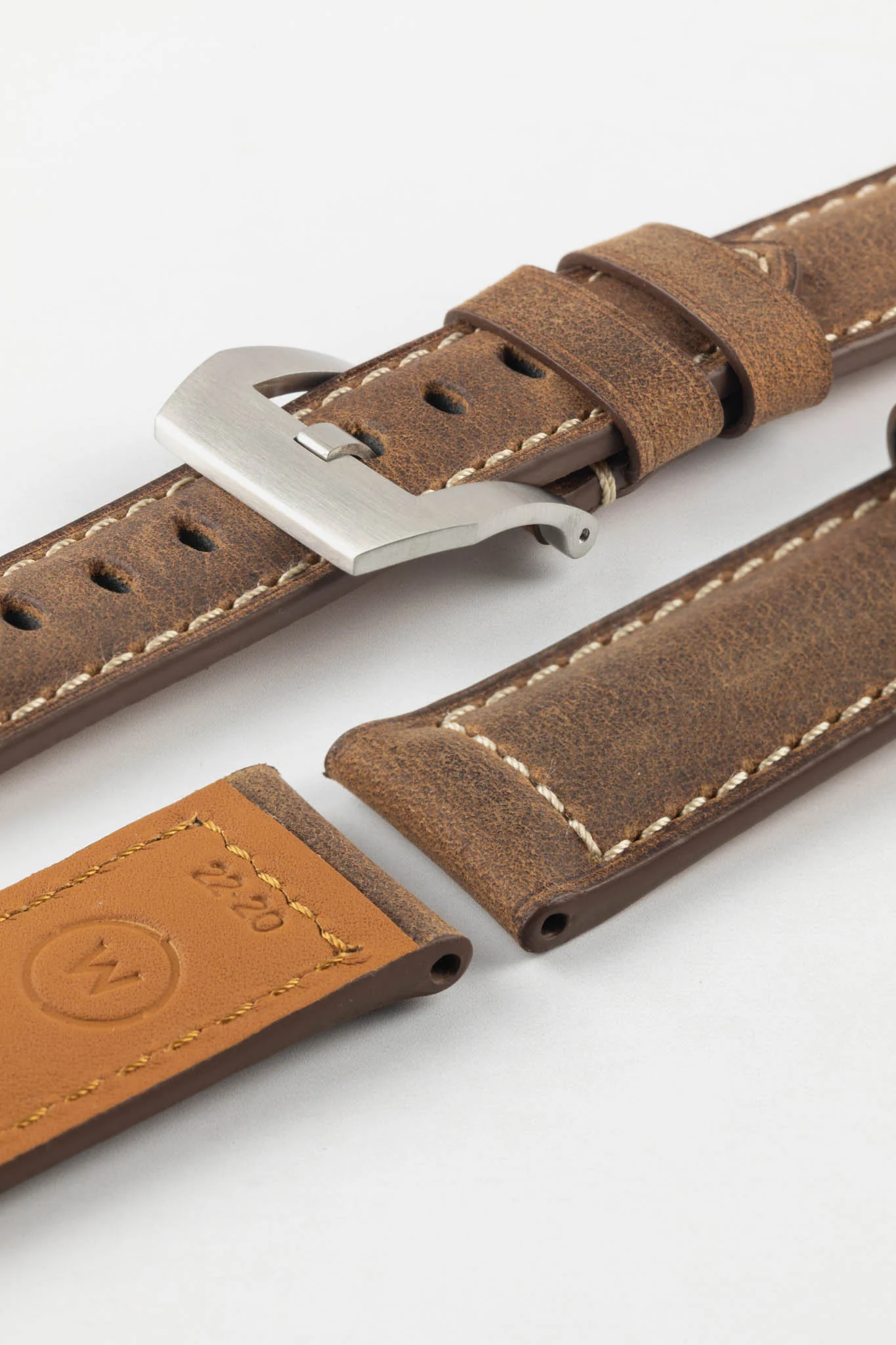 Padded Crazy Horse Watch Strap in BROWN - Image 12