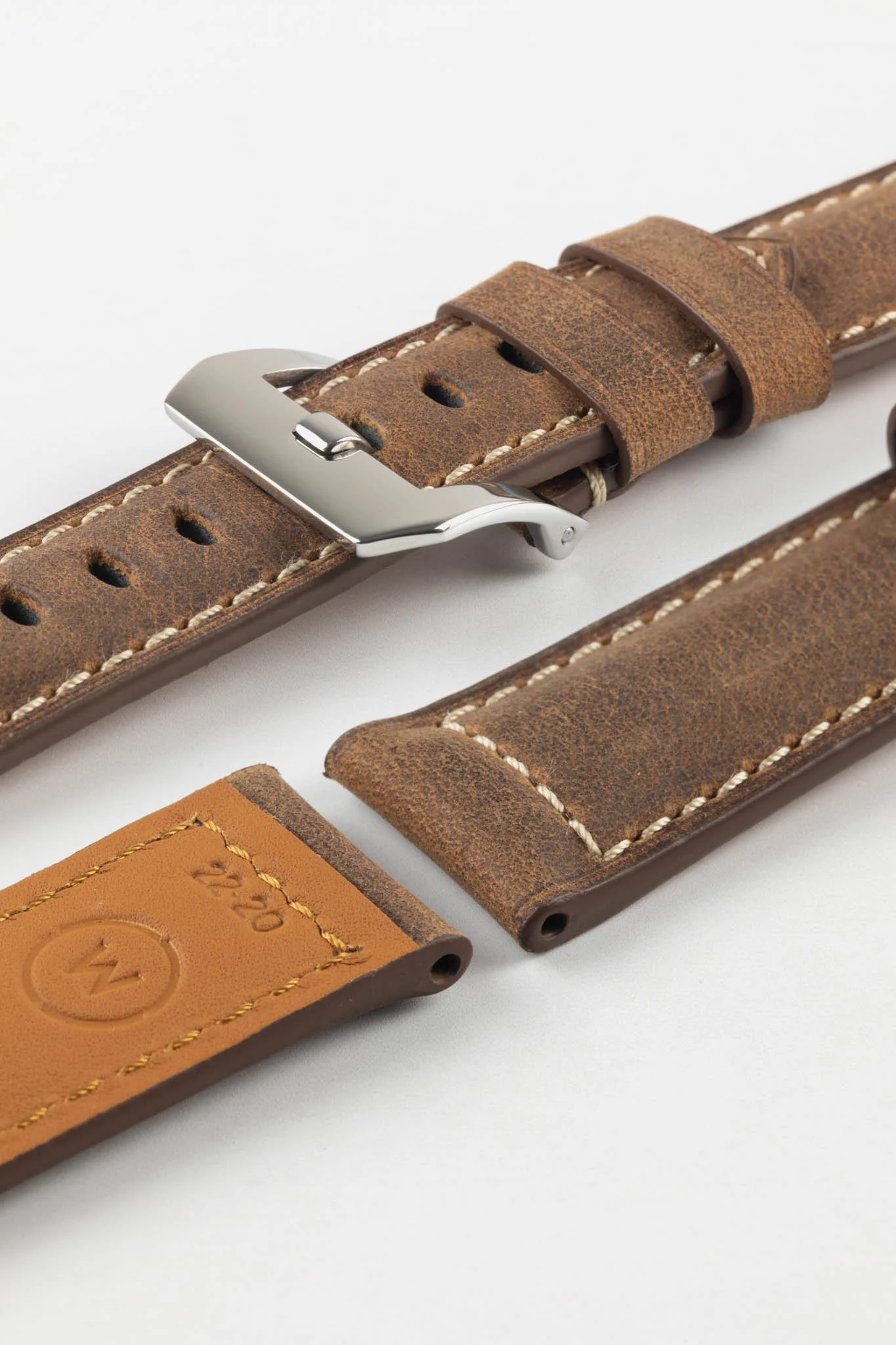 Padded Crazy Horse Watch Strap in BROWN - Image 13