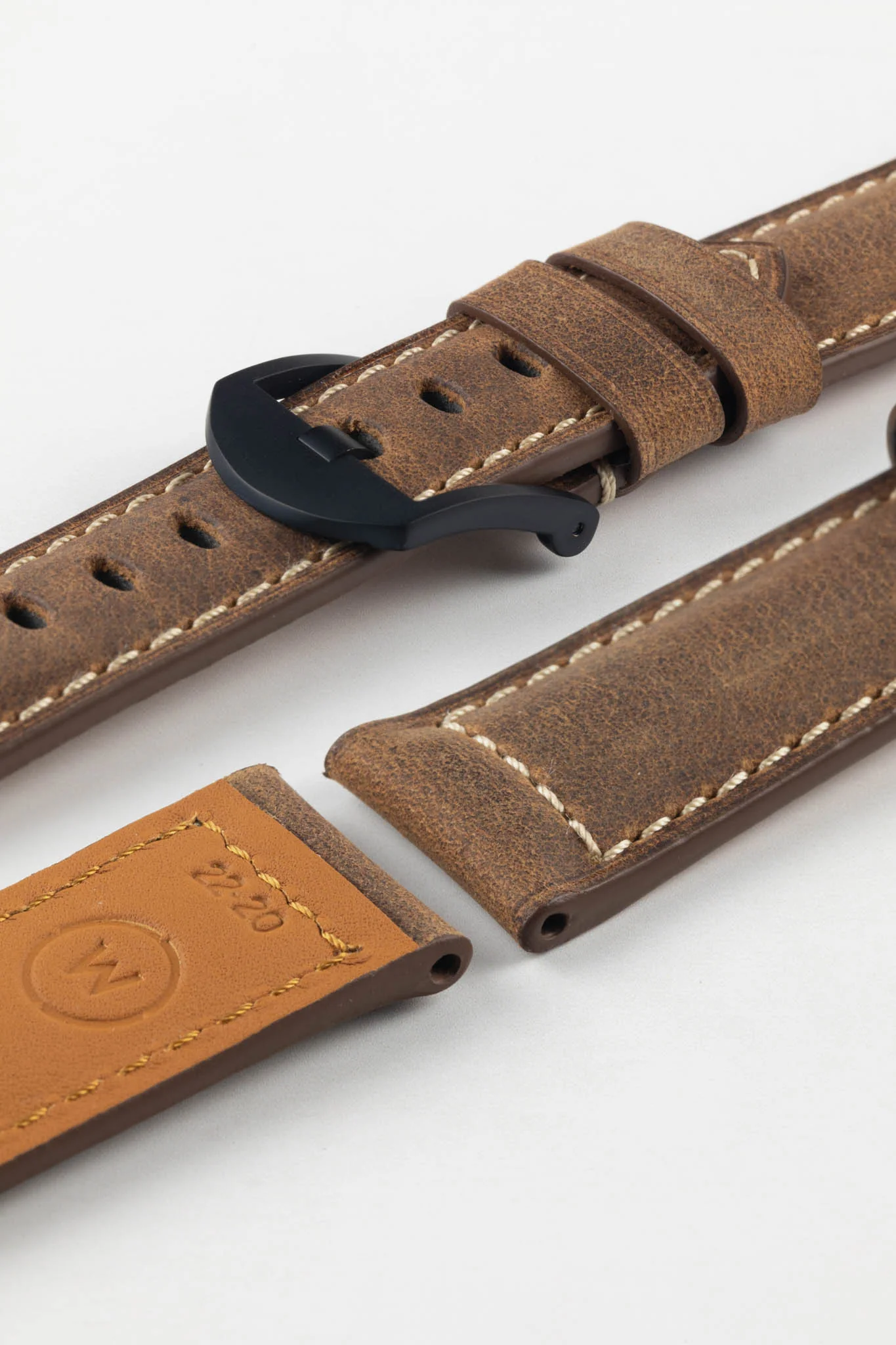 Padded Crazy Horse Watch Strap in BROWN - Image 7