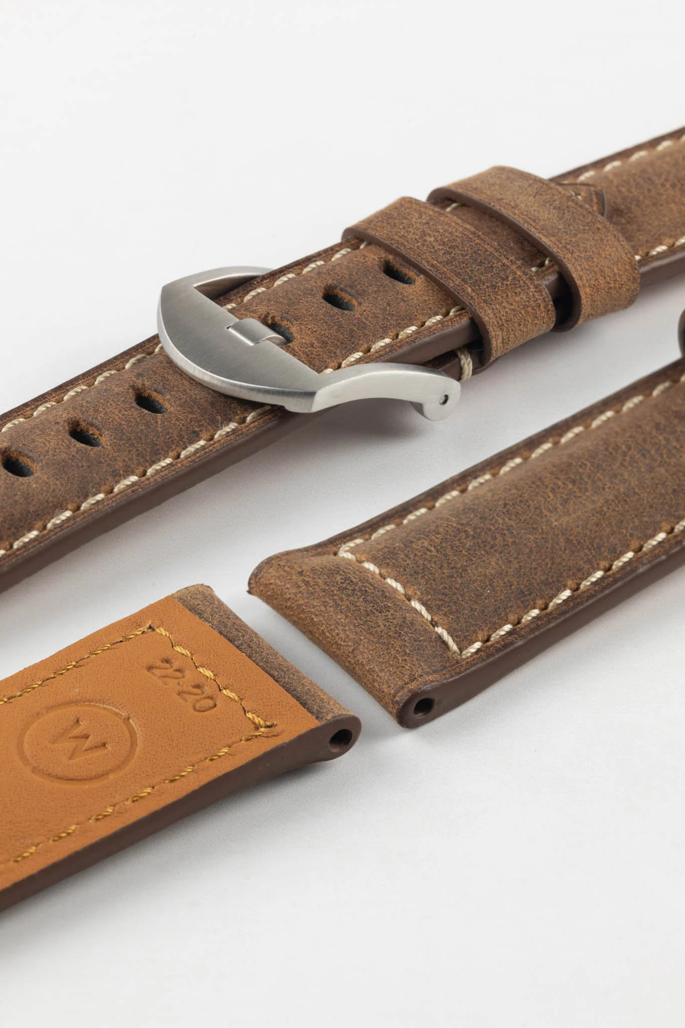 Padded Crazy Horse Watch Strap in BROWN - Image 8