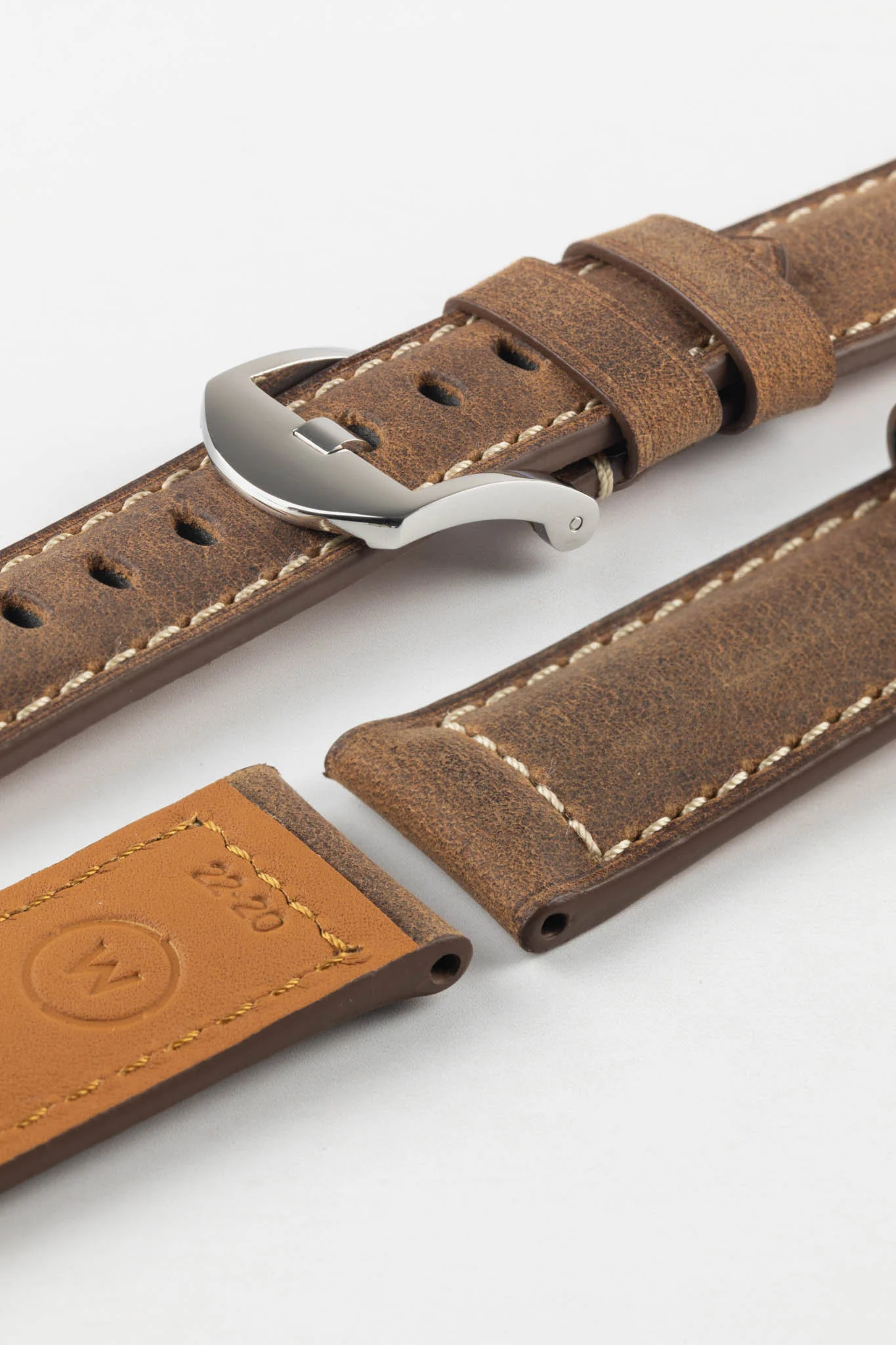 Padded Crazy Horse Watch Strap in BROWN - Image 9