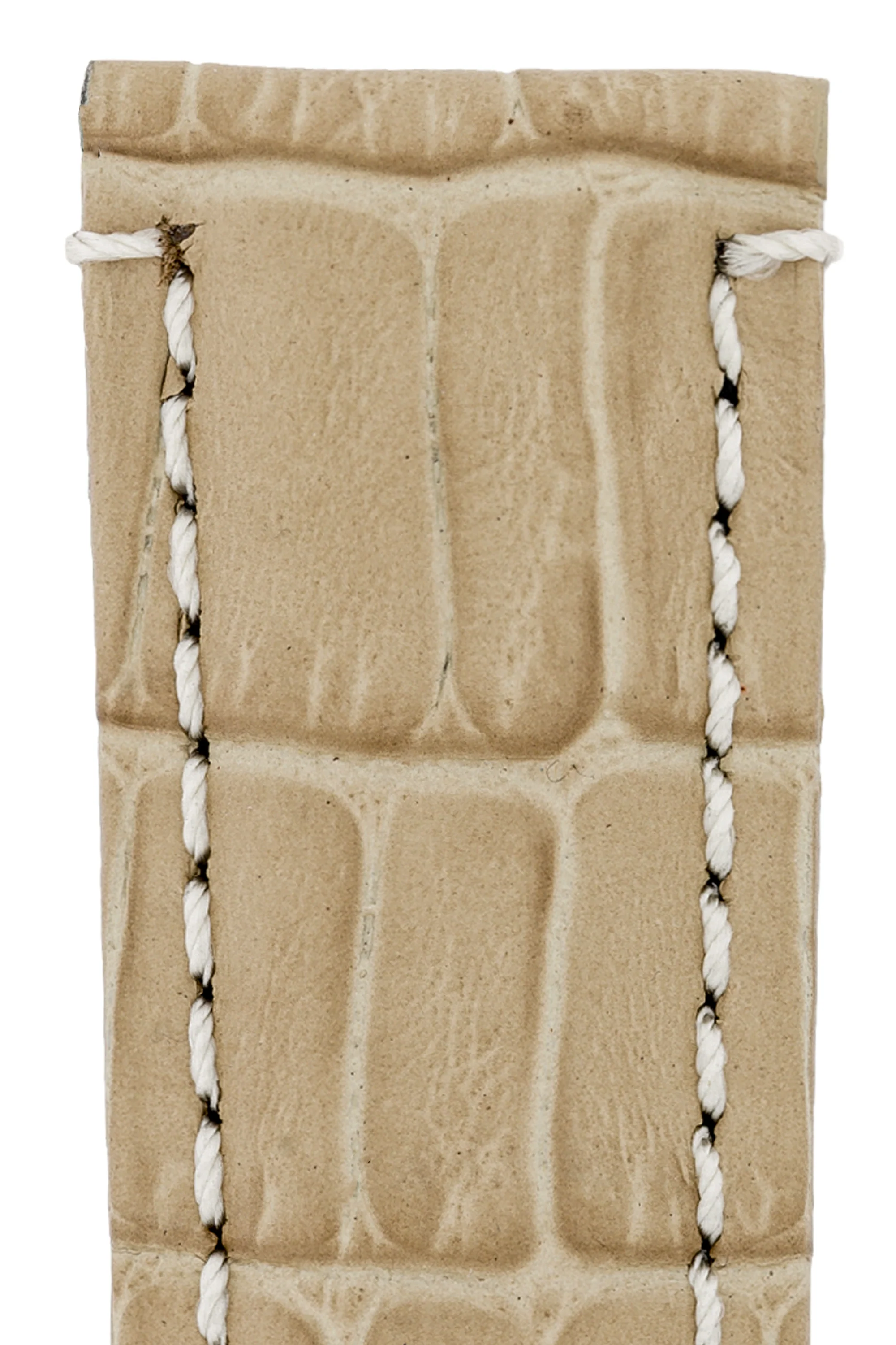 Panerai-Style Alligator-Embossed Deployment Watch Strap in BEIGE - Image 2