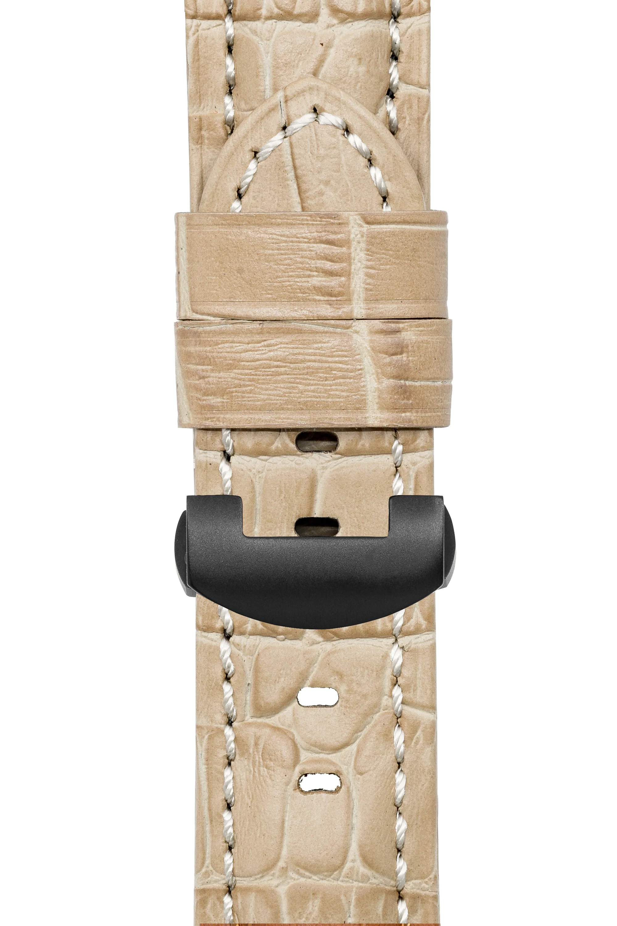 Panerai-Style Alligator-Embossed Deployment Watch Strap in BEIGE - Image 8