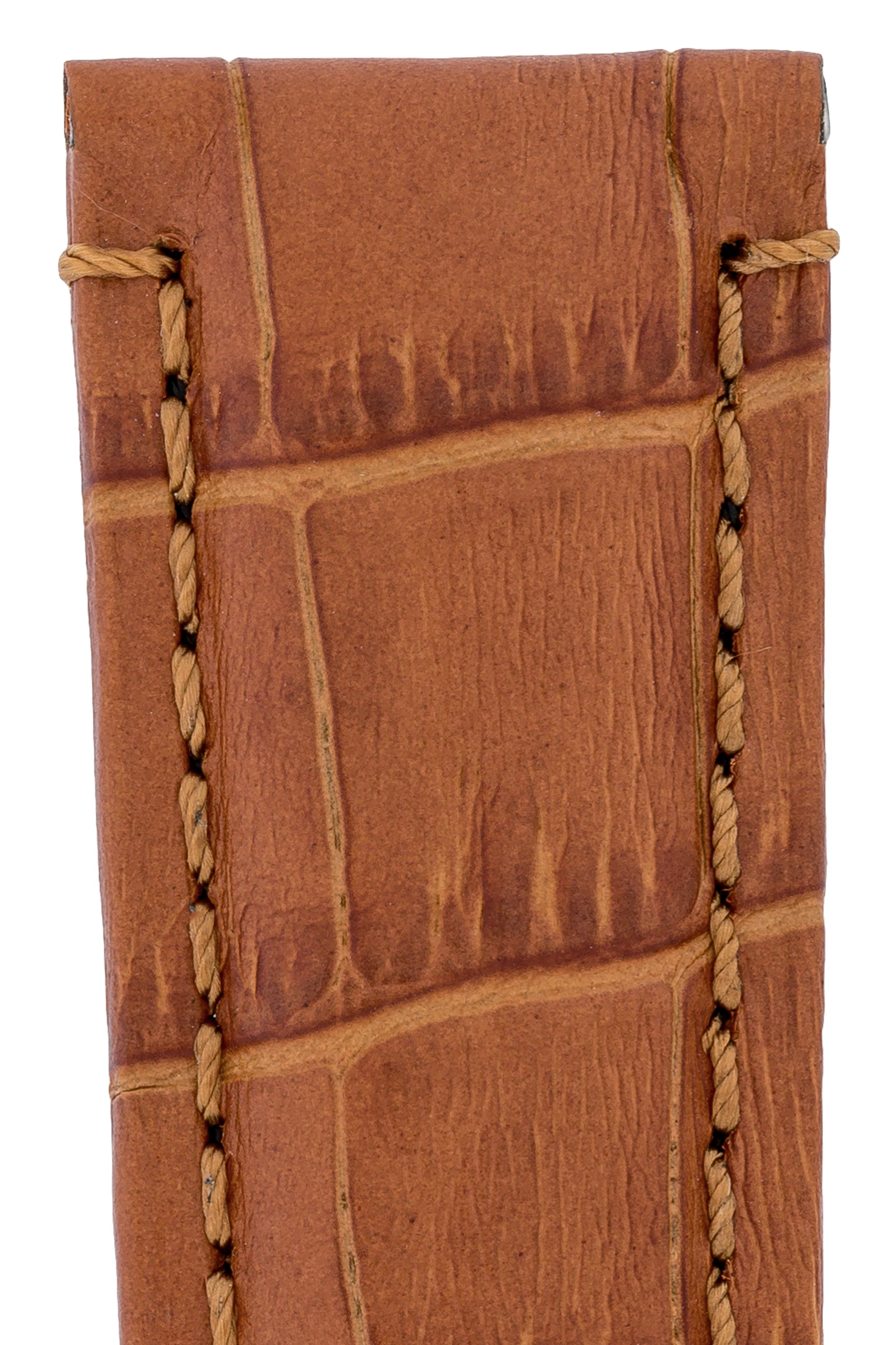 Panerai-Style Alligator-Embossed Deployment Watch Strap in BROWN / BROWN - Image 2