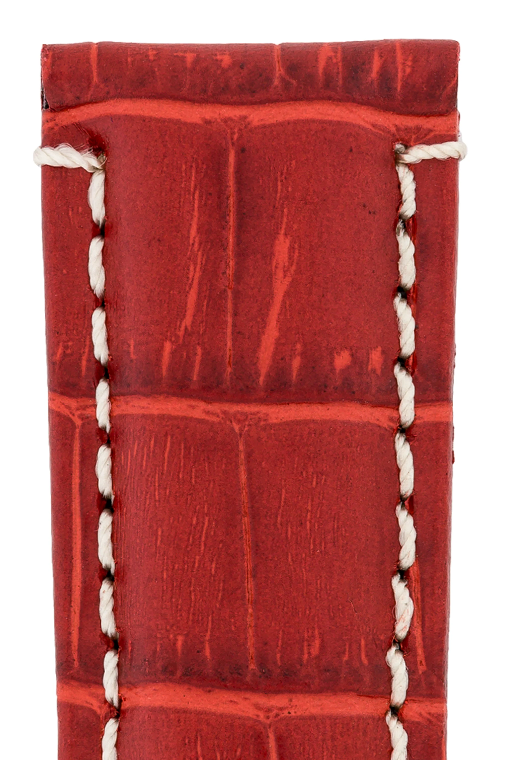 Panerai-Style Alligator-Embossed Deployment Watch Strap in RED - Image 2