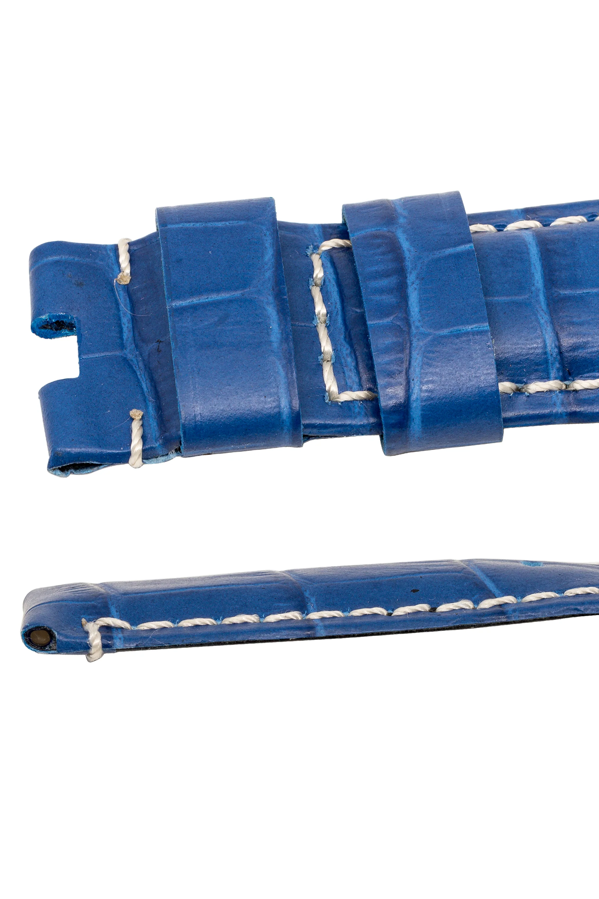 Panerai-Style Alligator-Embossed Deployment Watch Strap in ROYAL BLUE - Image 5