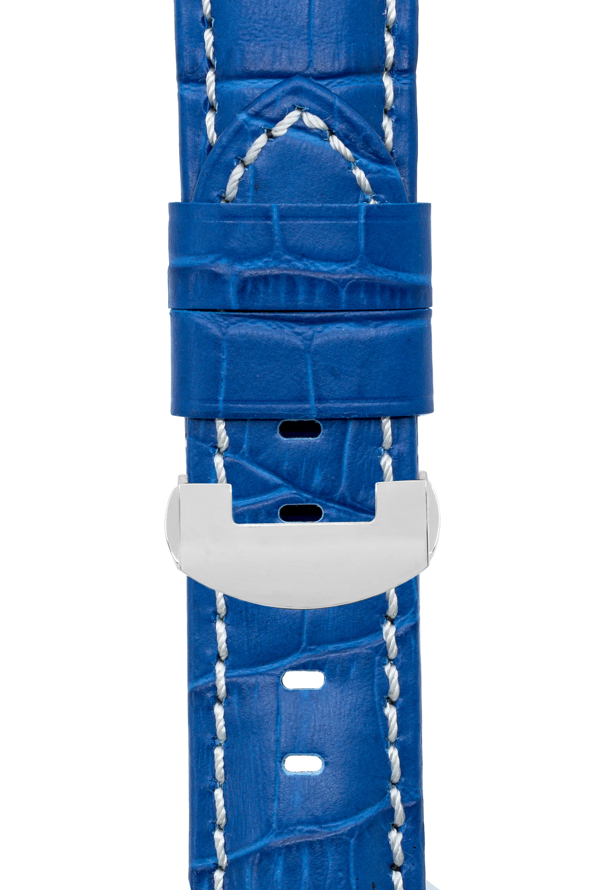 Panerai-Style Alligator-Embossed Deployment Watch Strap in ROYAL BLUE - Image 6