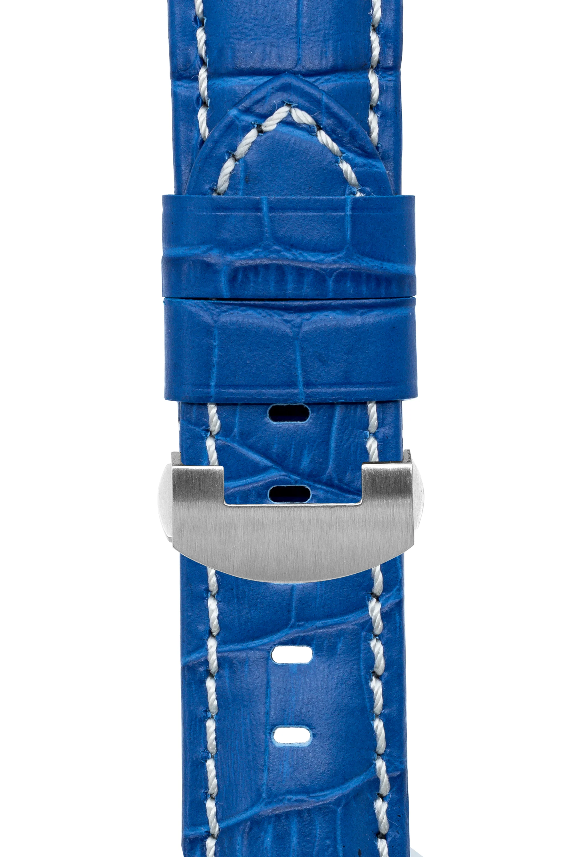 Panerai-Style Alligator-Embossed Deployment Watch Strap in ROYAL BLUE - Image 7