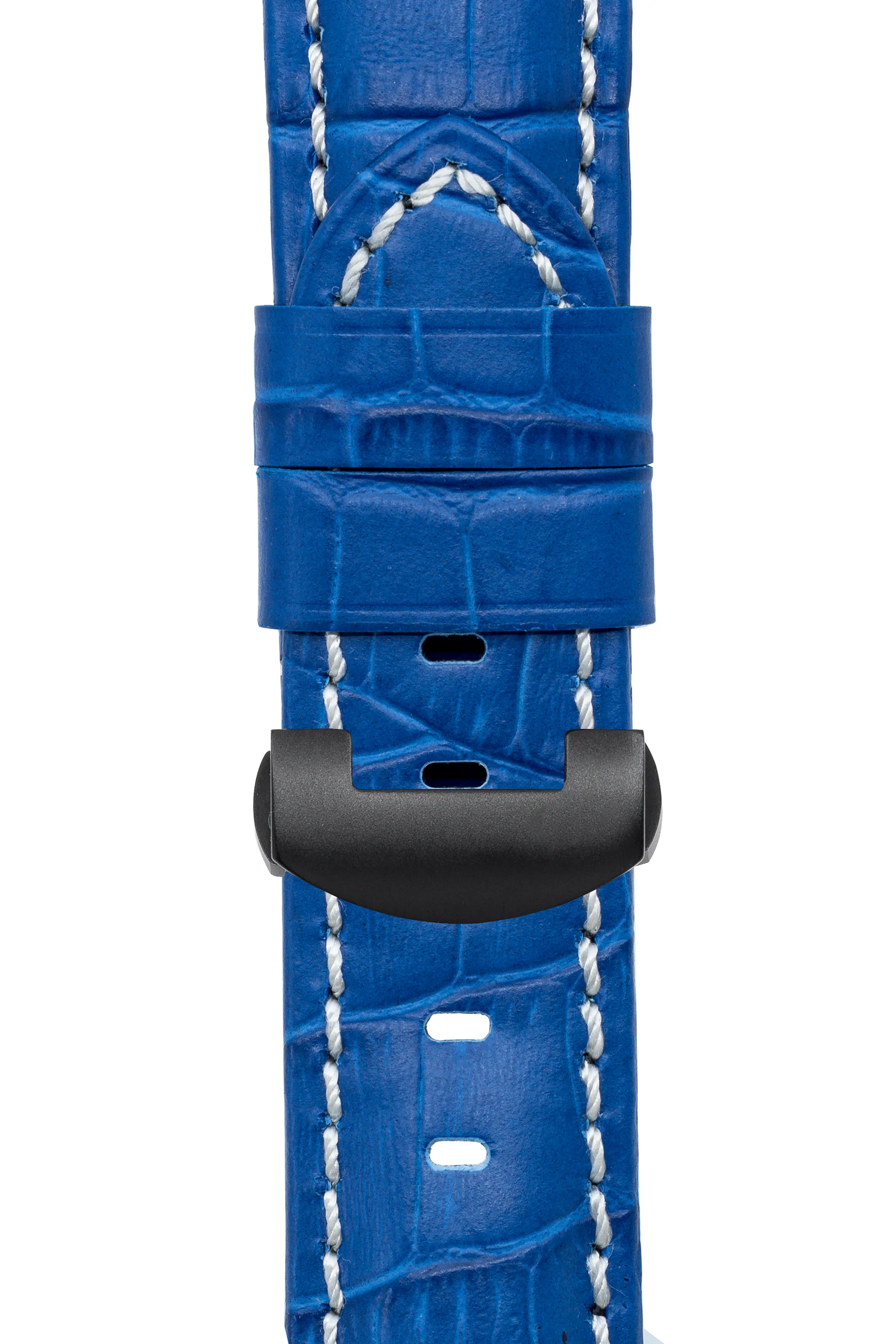 Panerai-Style Alligator-Embossed Deployment Watch Strap in ROYAL BLUE - Image 8