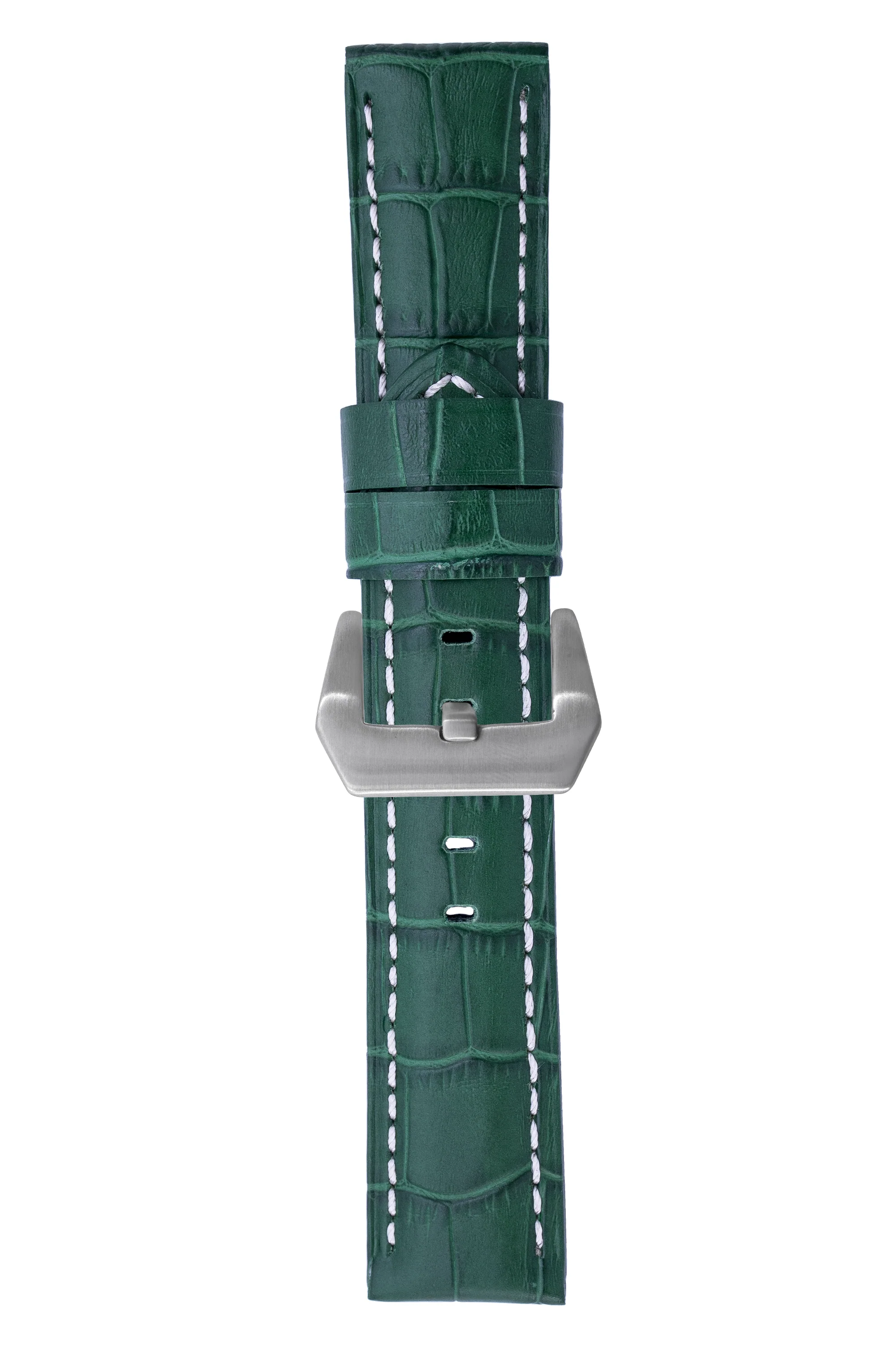Panerai-Style Alligator-Embossed Watch Strap in GREEN - Image 10