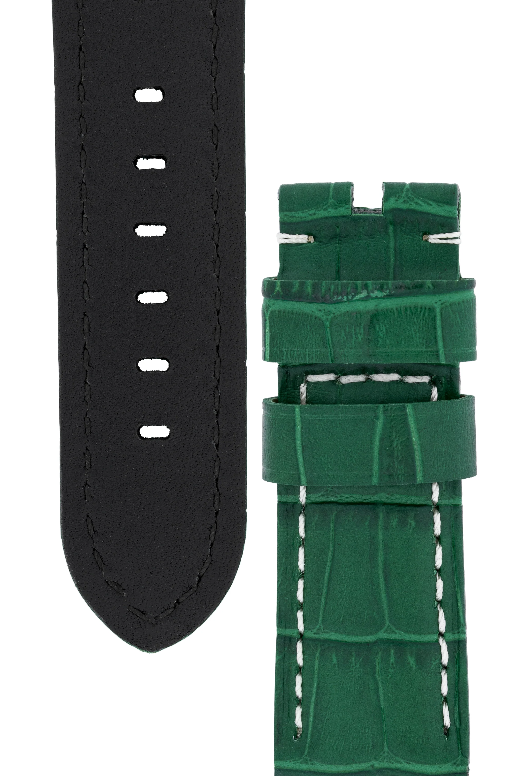 Panerai-Style Alligator-Embossed Watch Strap in GREEN - Image 3