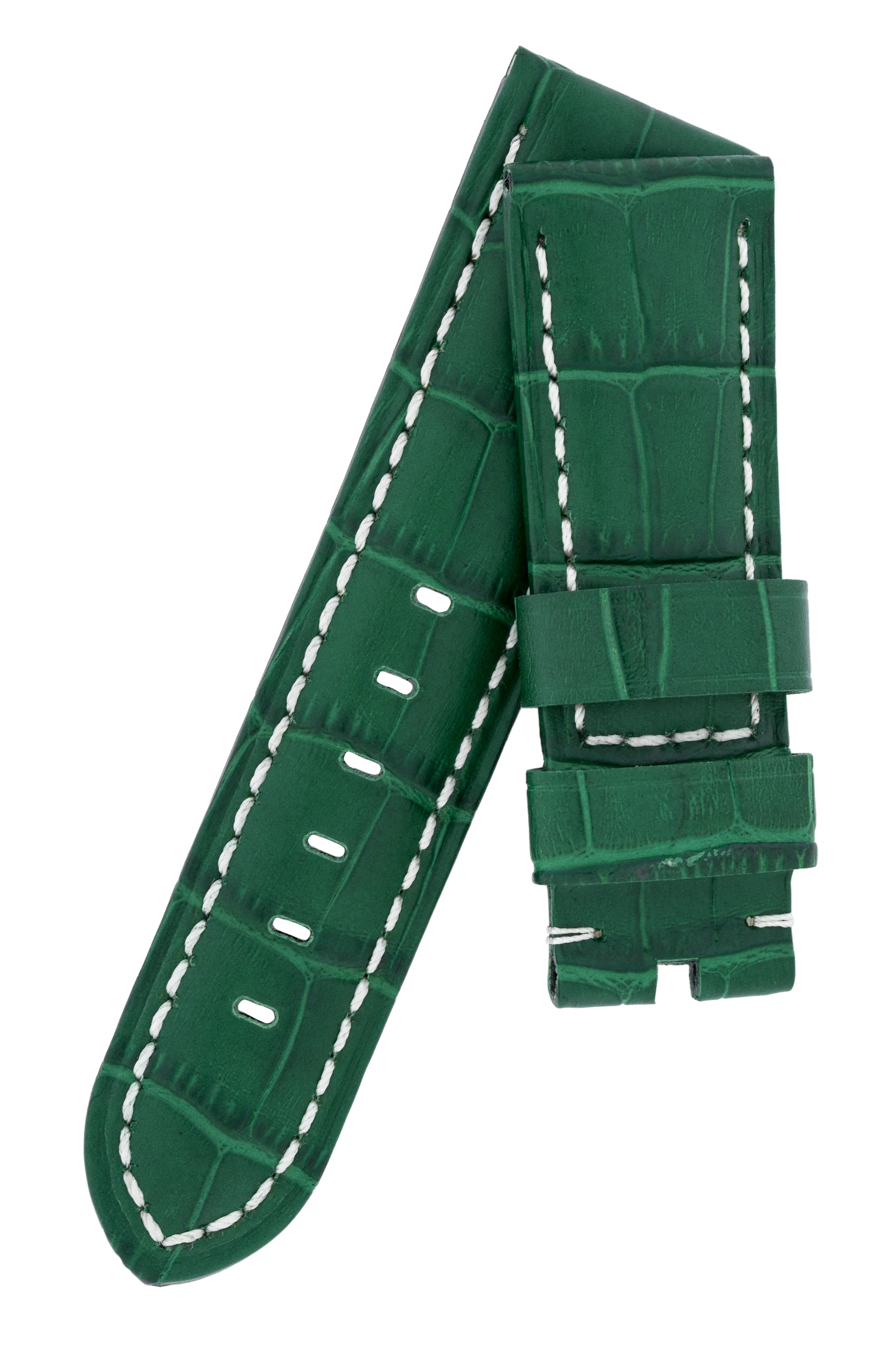 Panerai-Style Alligator-Embossed Watch Strap in GREEN - Image 4