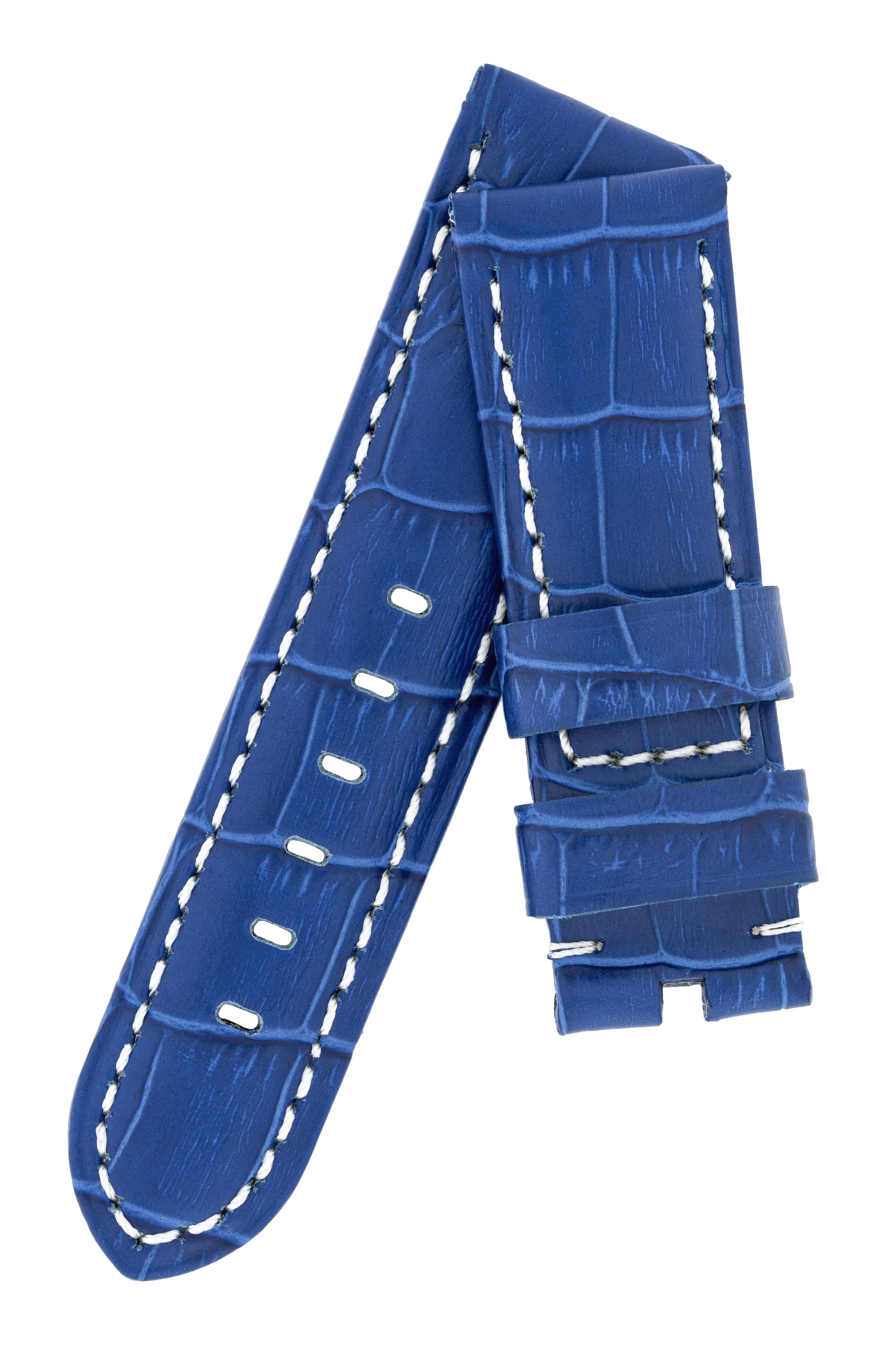 Panerai-Style Alligator-Embossed Watch Strap in ROYAL BLUE - Image 4